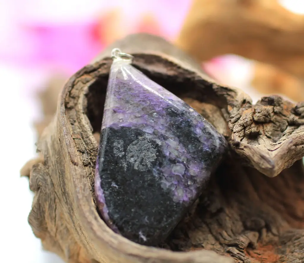 Pendentif en Argent 925 et en Charoïte