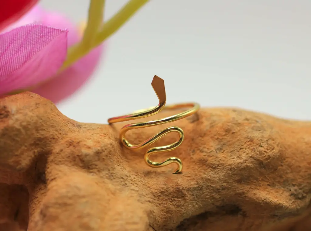 Bague serpent réglable en Argent 925 plaqué Or