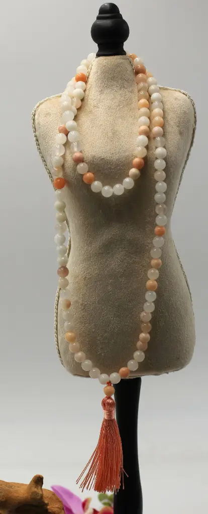 Mala en perles 8mm en Aventurine rose