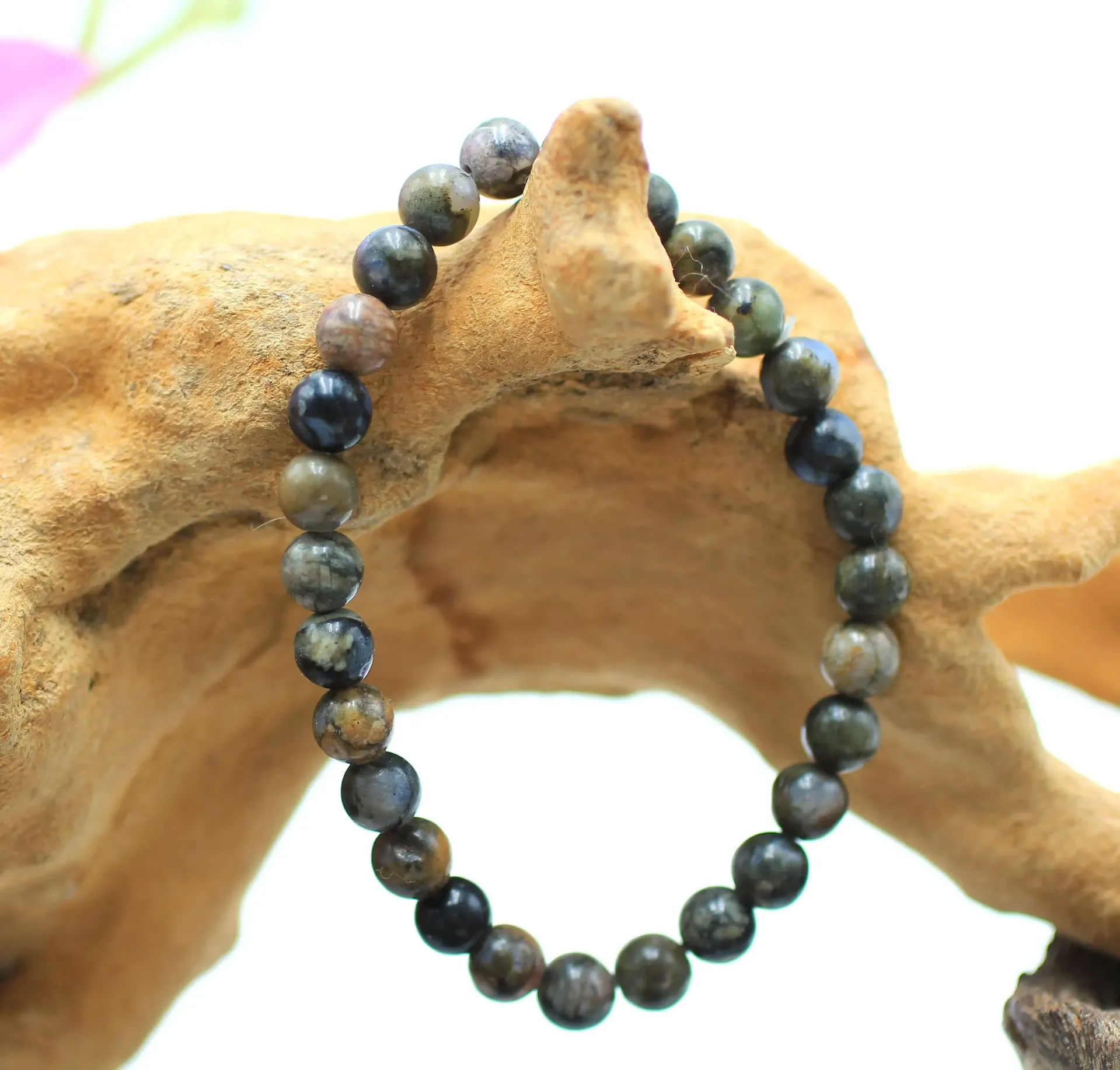 Bracelet en perles 6mm en Blue liberite