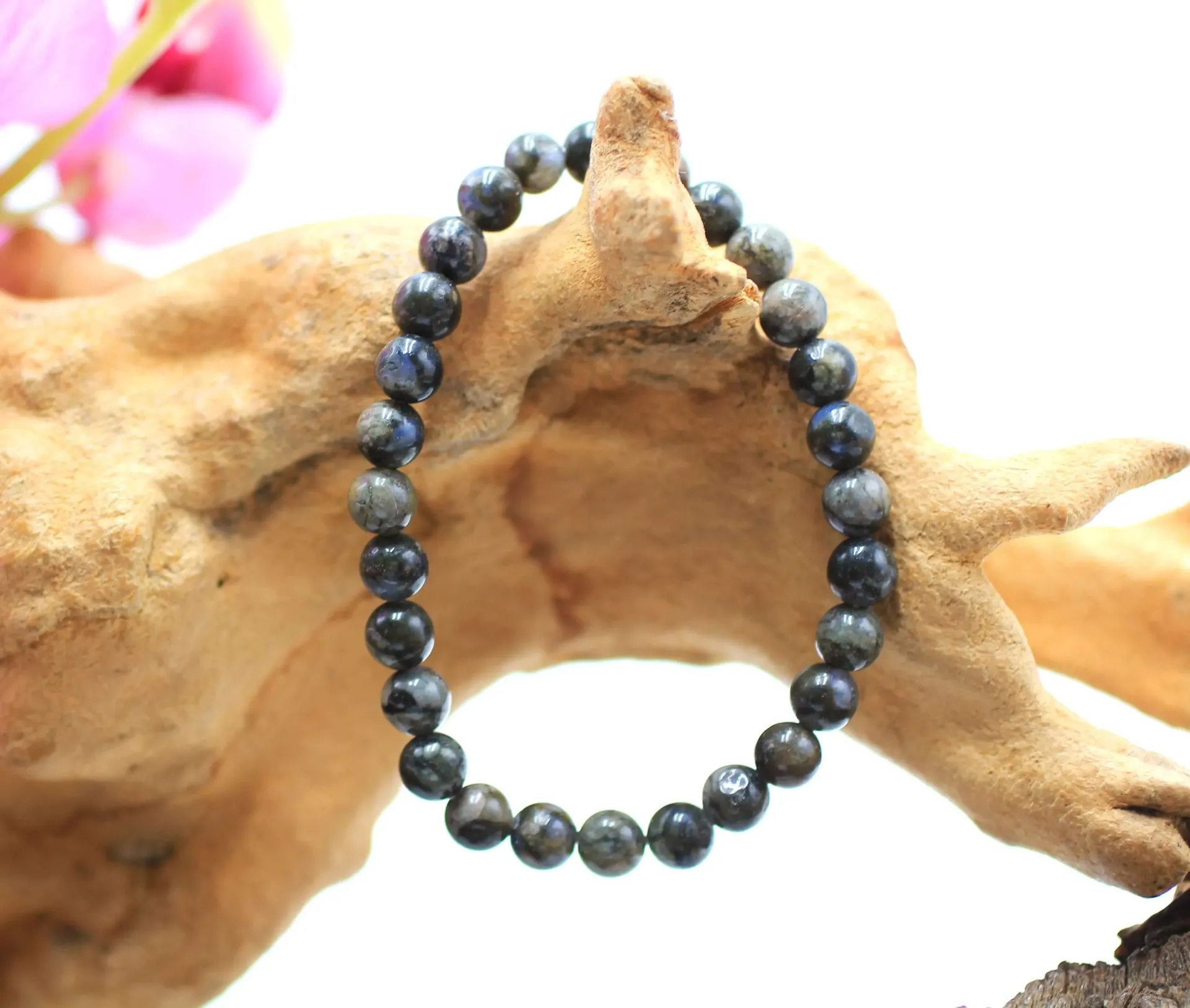 Bracelet en perles 6mm en Blue liberite