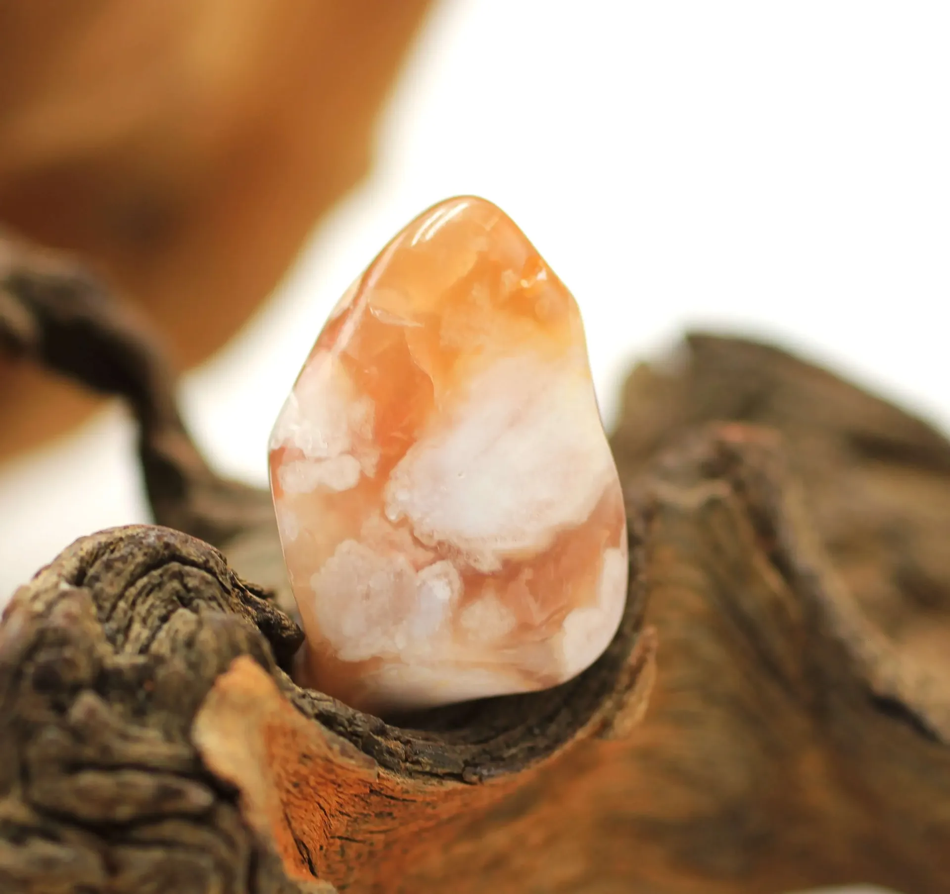 Agate fleur de cerisier roulée