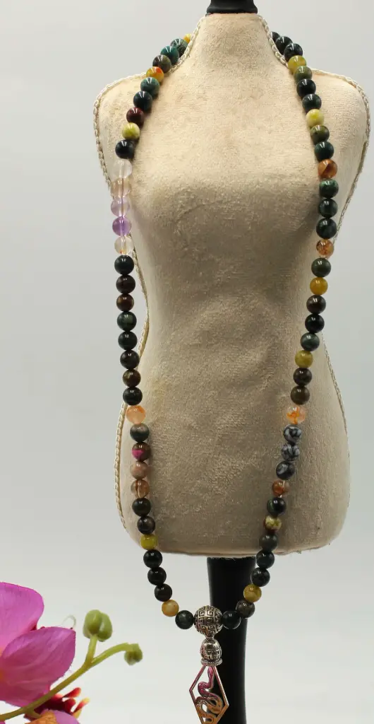 Collier en perles 8mm Sagesse et Ancrage