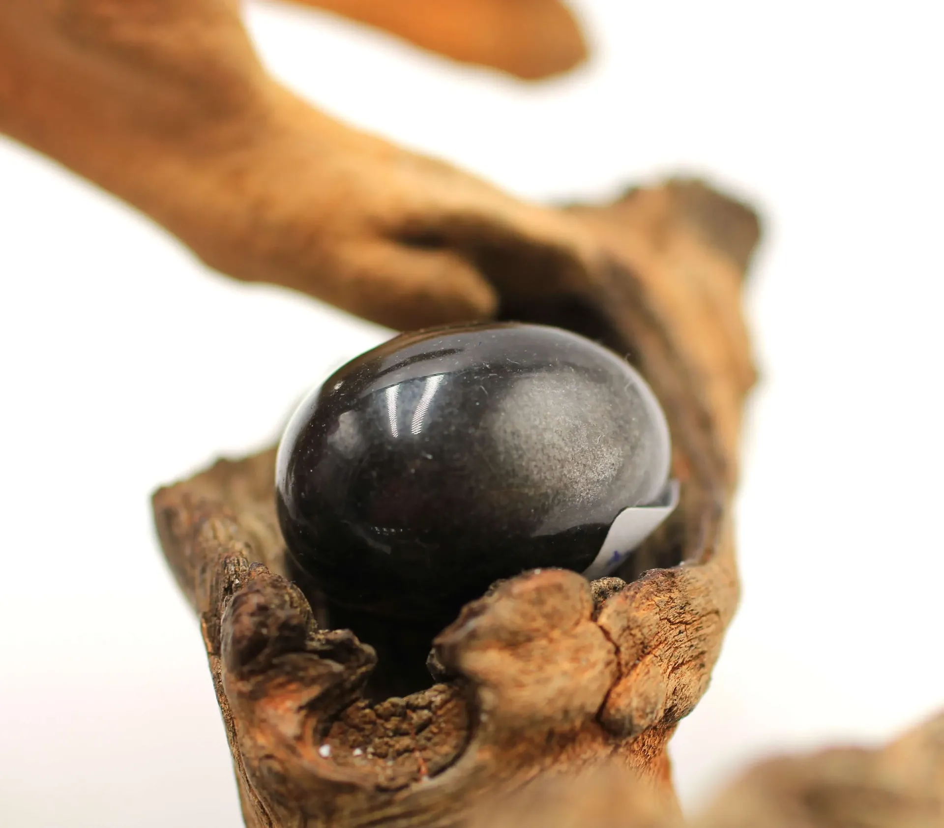 Obsidienne argentée roulée