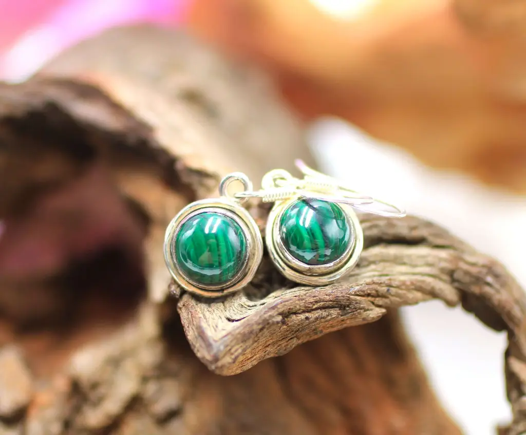 Boucles d'oreille en Argent 925 et en Malachite