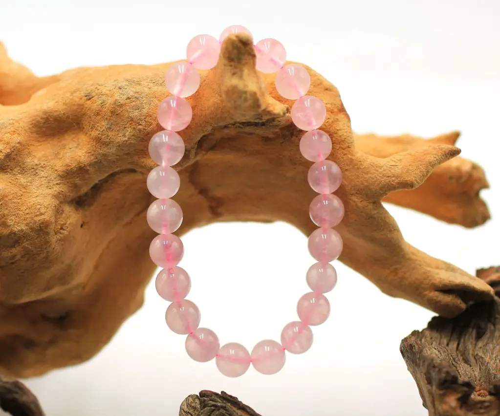 Bracelet en perles 8mm en Quartz rose
