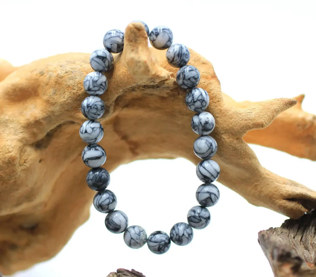 Bracelet en perles 8mm en Pinolite