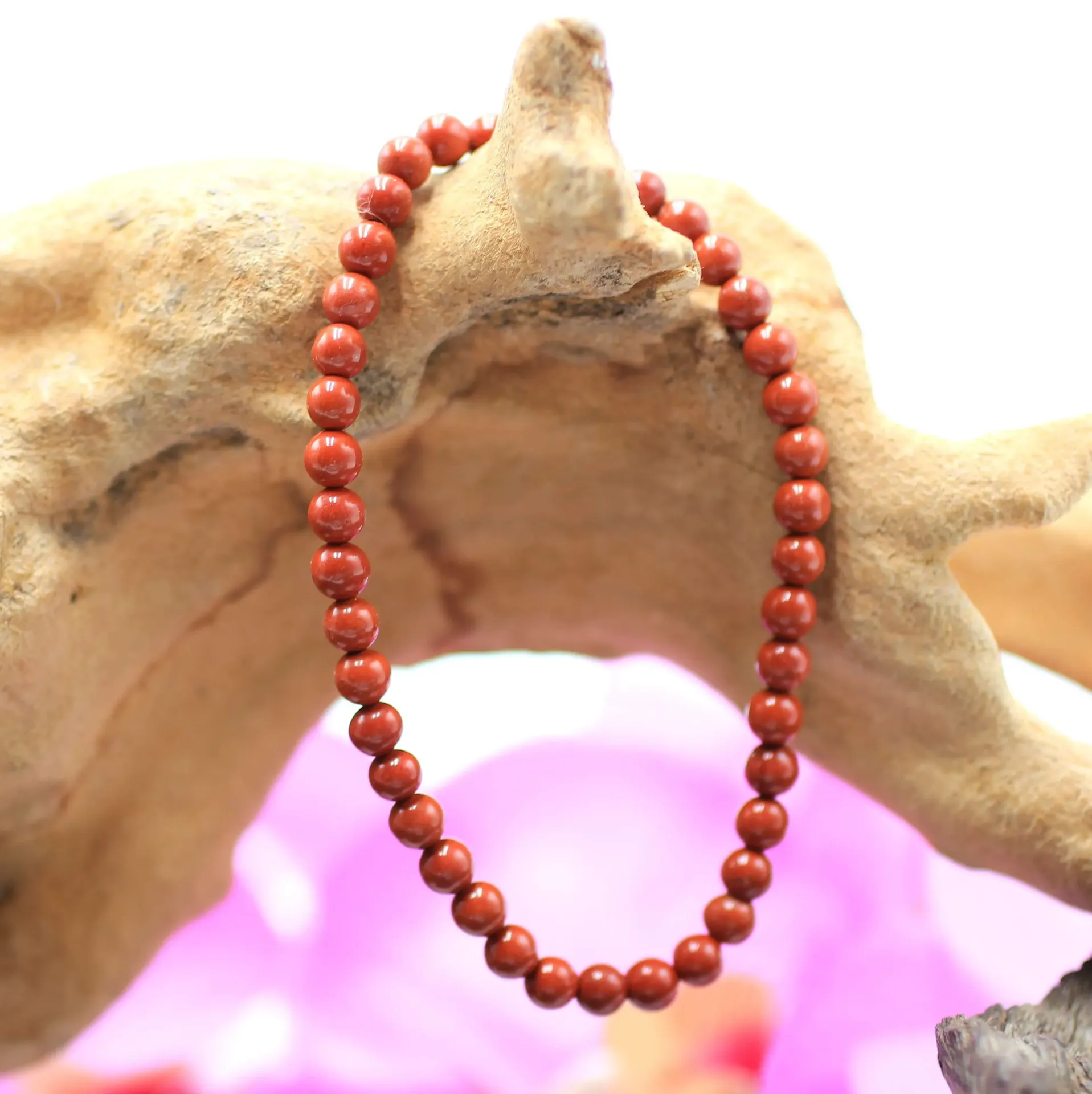 Bracelet en perles 4mm en Jaspe rouge