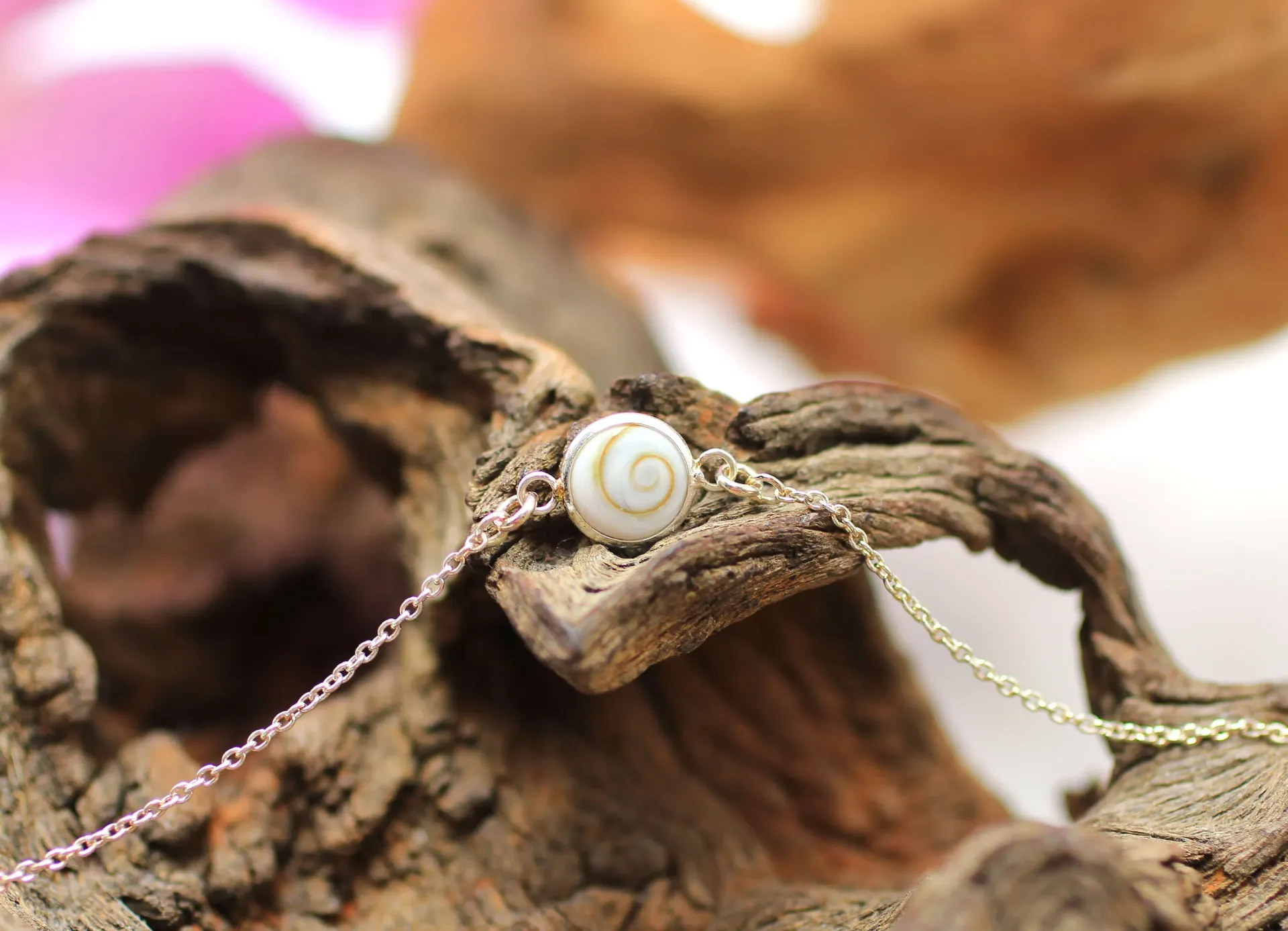 Bracelet avec fermoir en Argent 925 et en Œil de Sainte Lucie