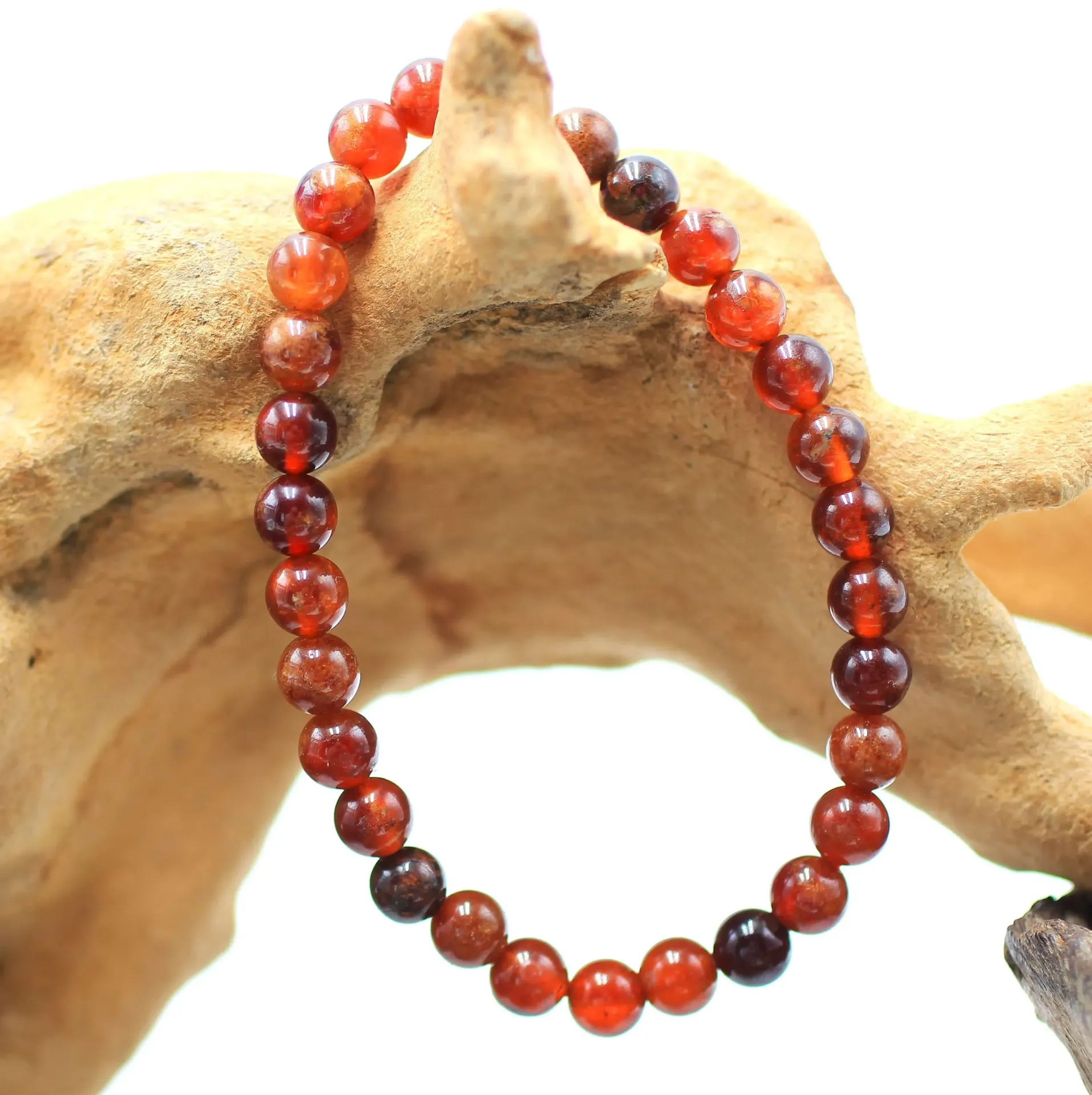 Bracelet en perles 6mm en Hessonite