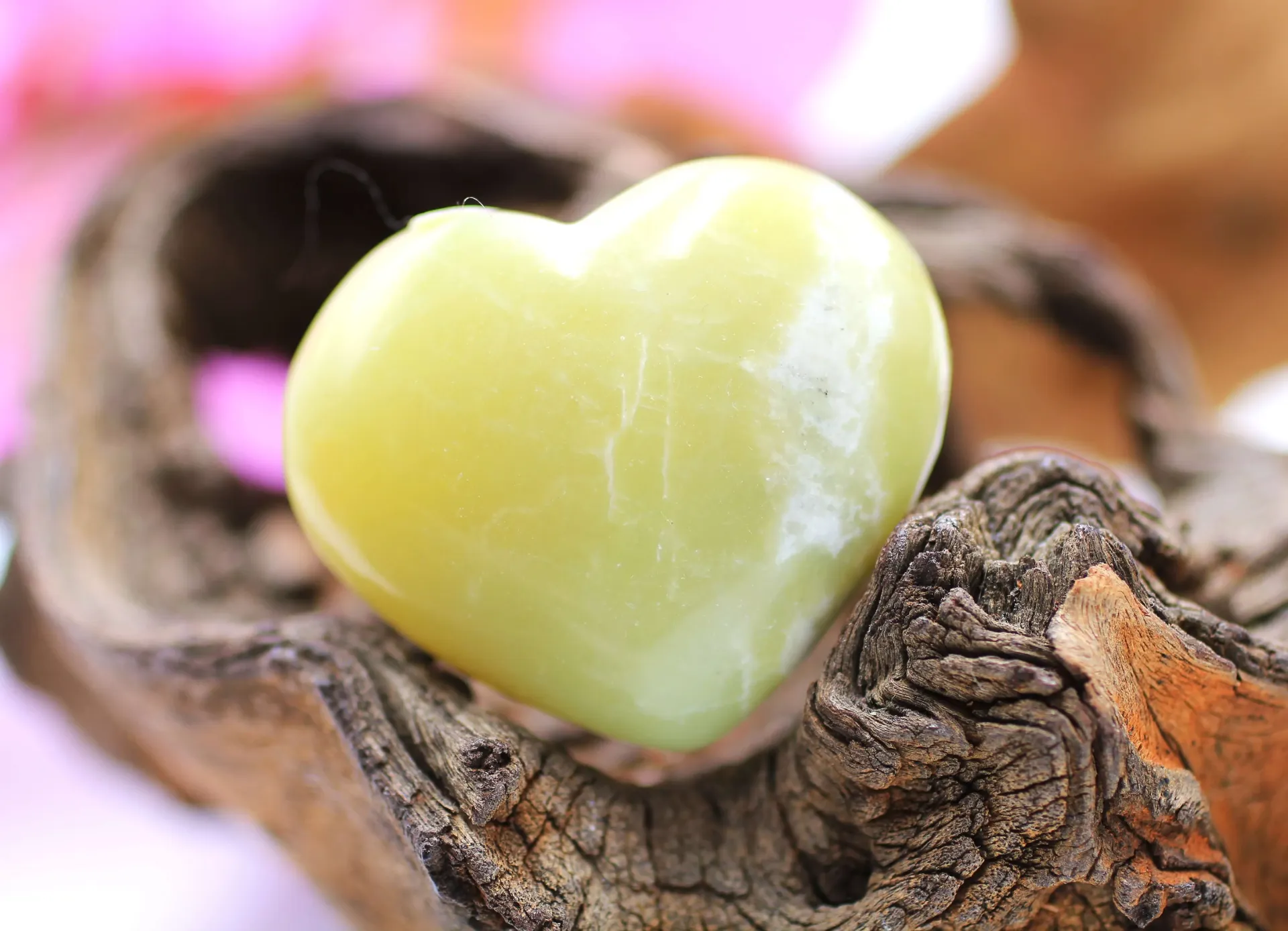Cœur en Jade citron
