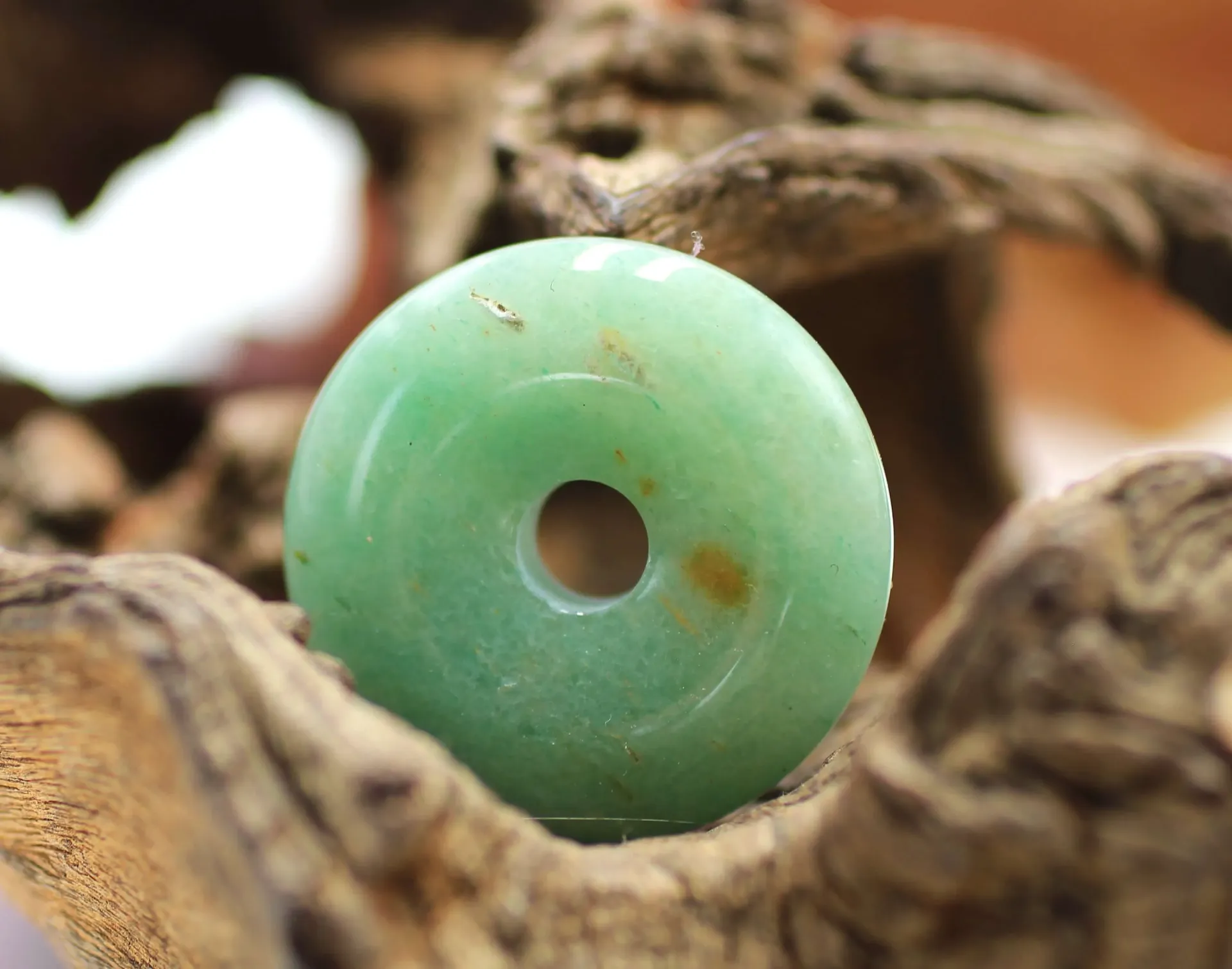 Pendentif donut en Aventurine verte