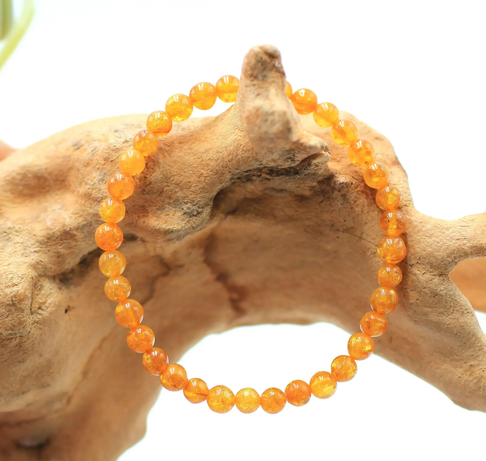 Bracelet en perles 4mm en Ambre miel