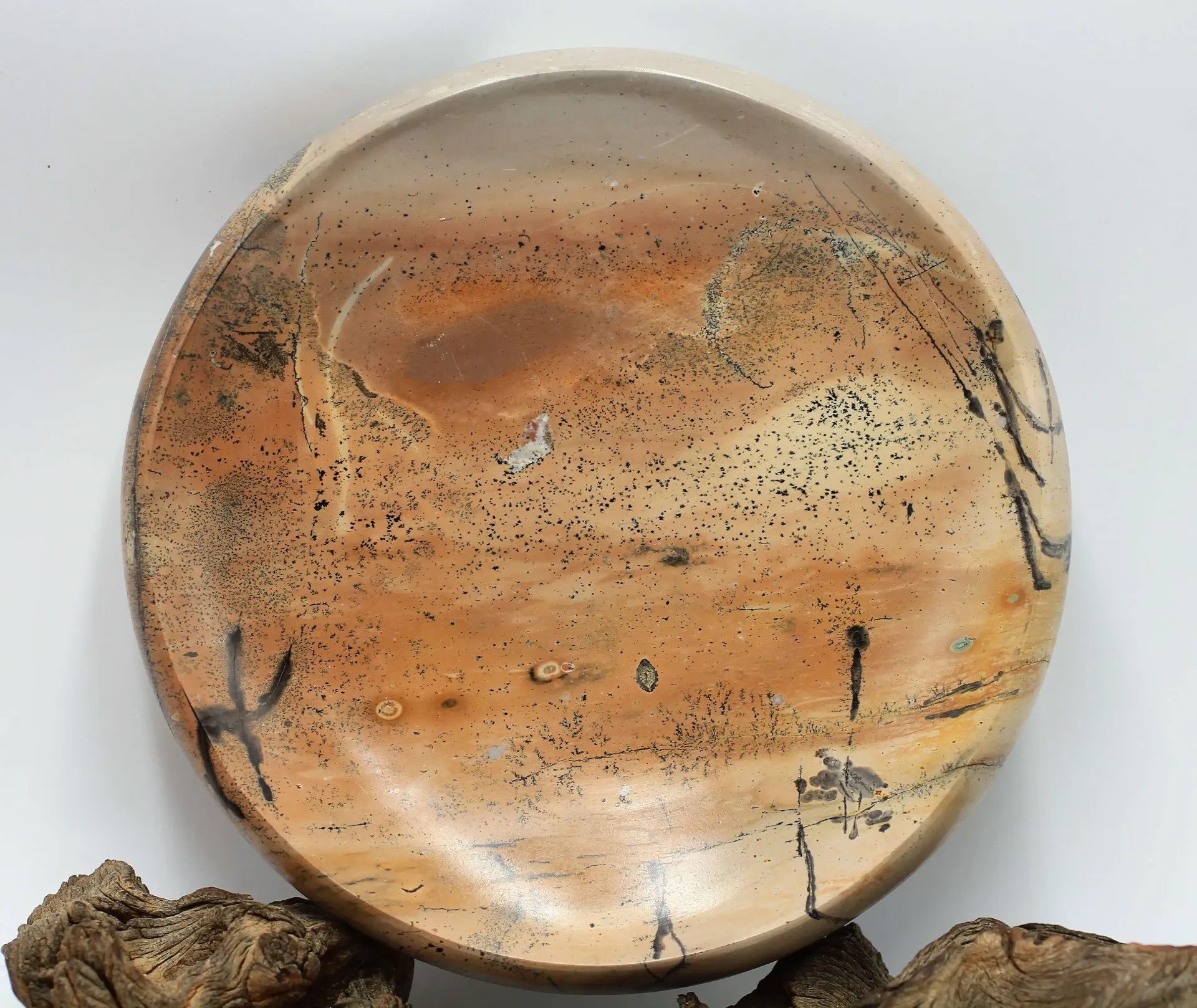 Disque creusé en Jaspe multicolore