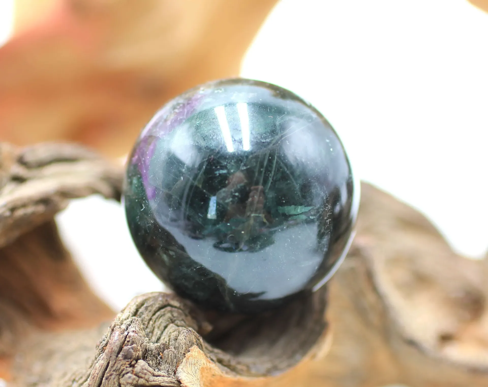 Sphère en Fluorite noire