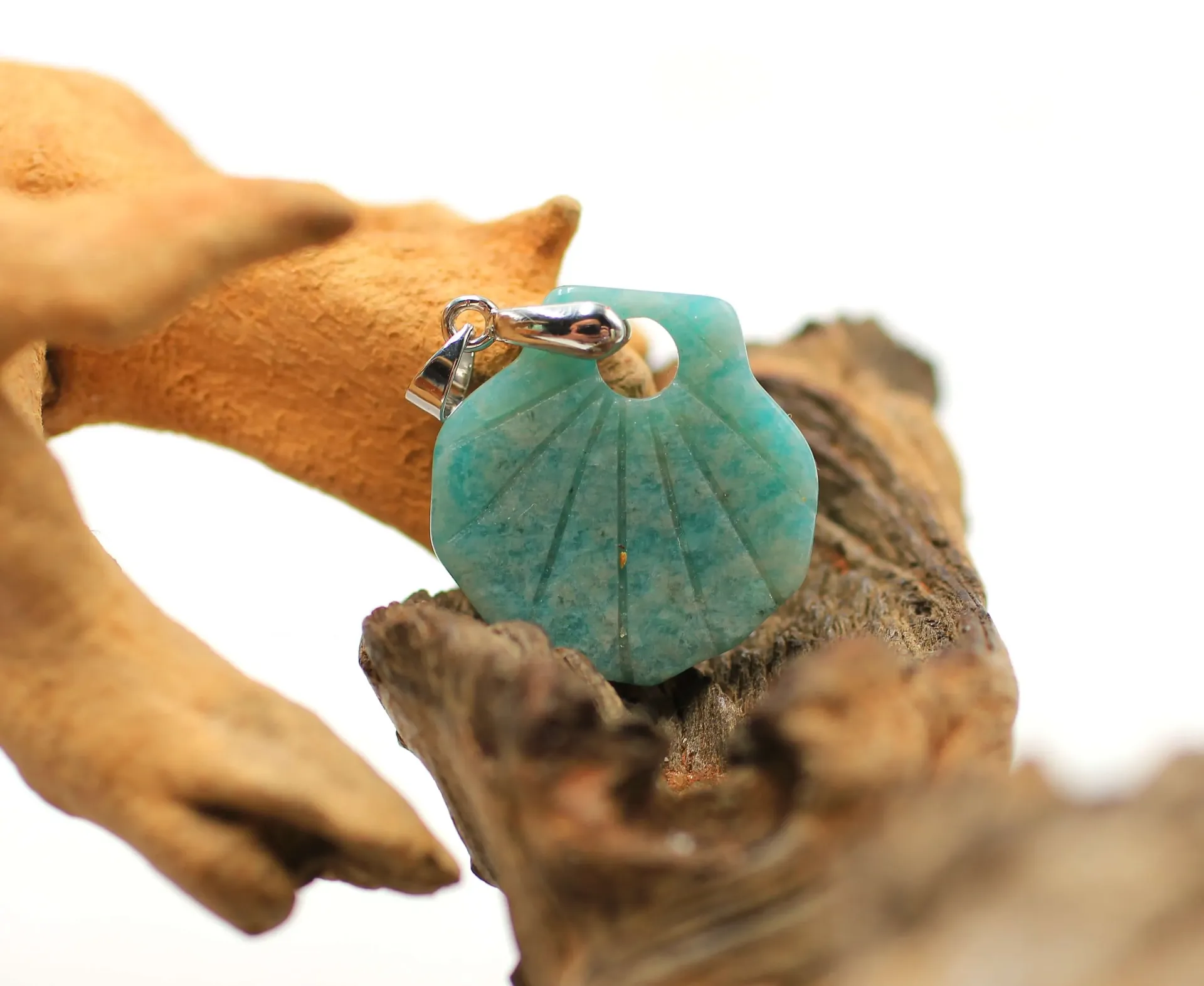 Pendentif Saint Jacques en Amazonite
