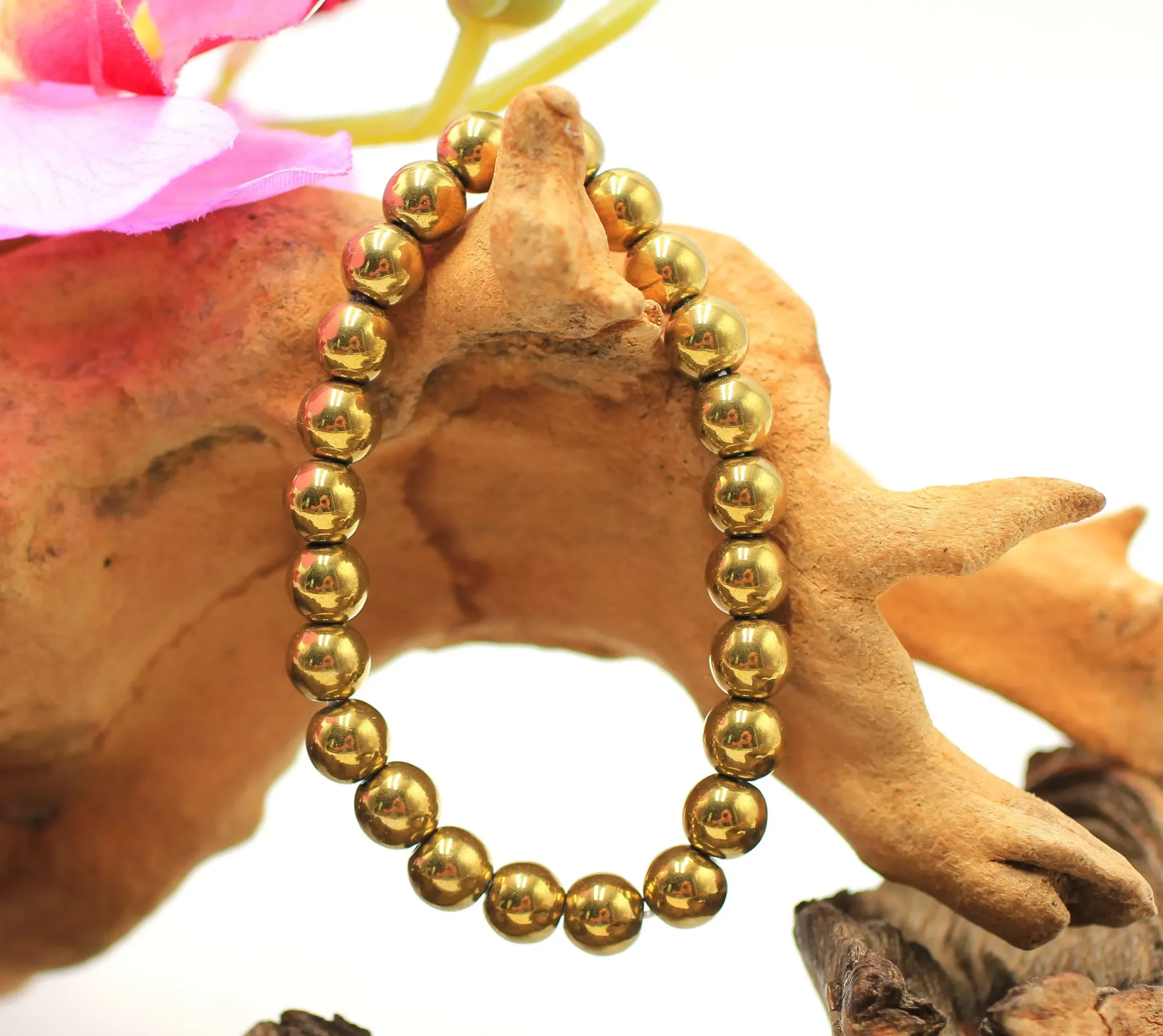 Bracelet en perles 8mm en Pyrite