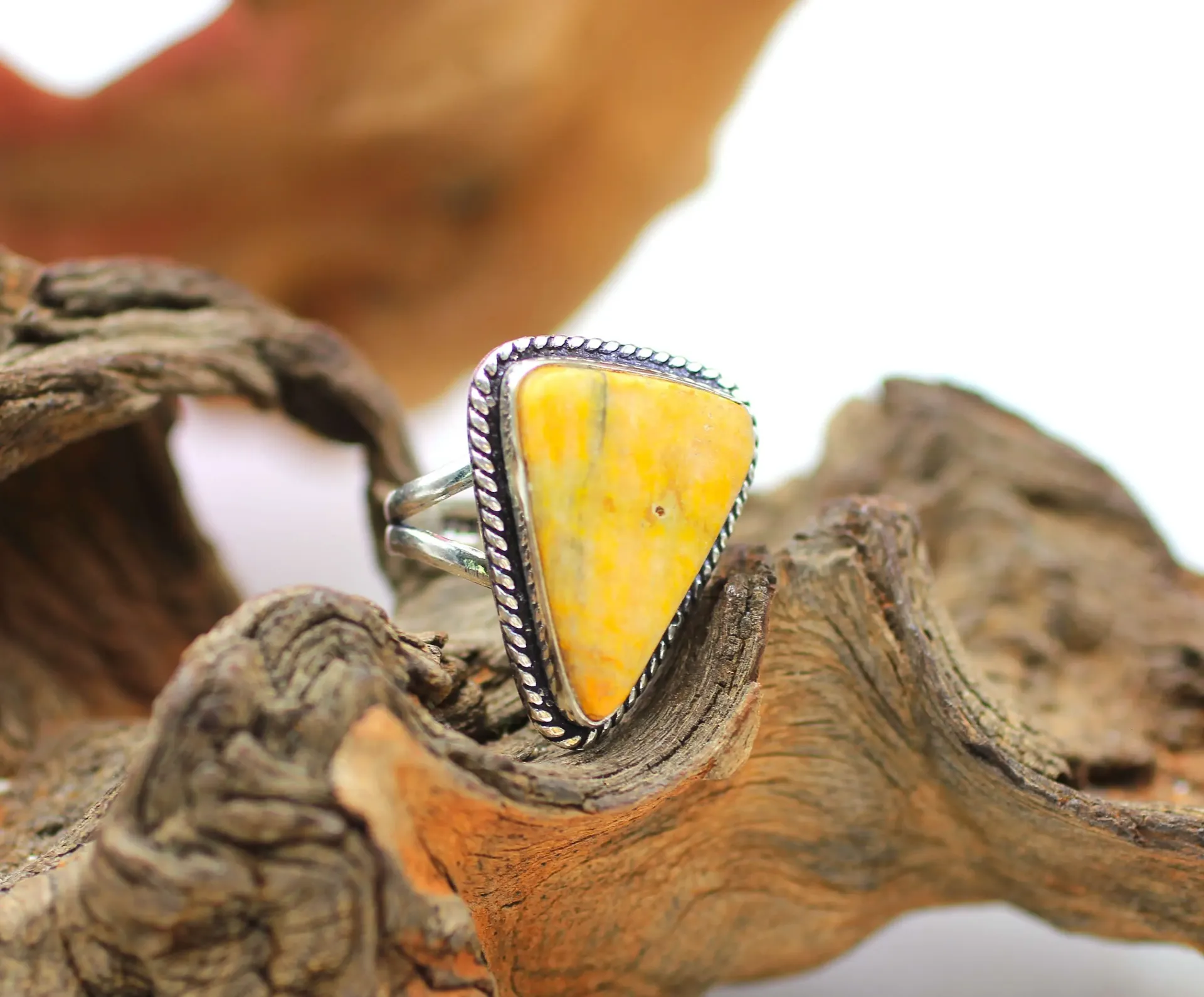 Bague en plaqué Argent et Jaspe bourdon
