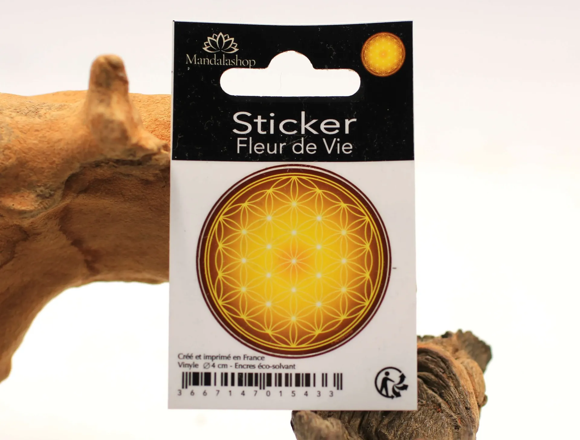 Sticker Fleur de vie et Chakra Plexus