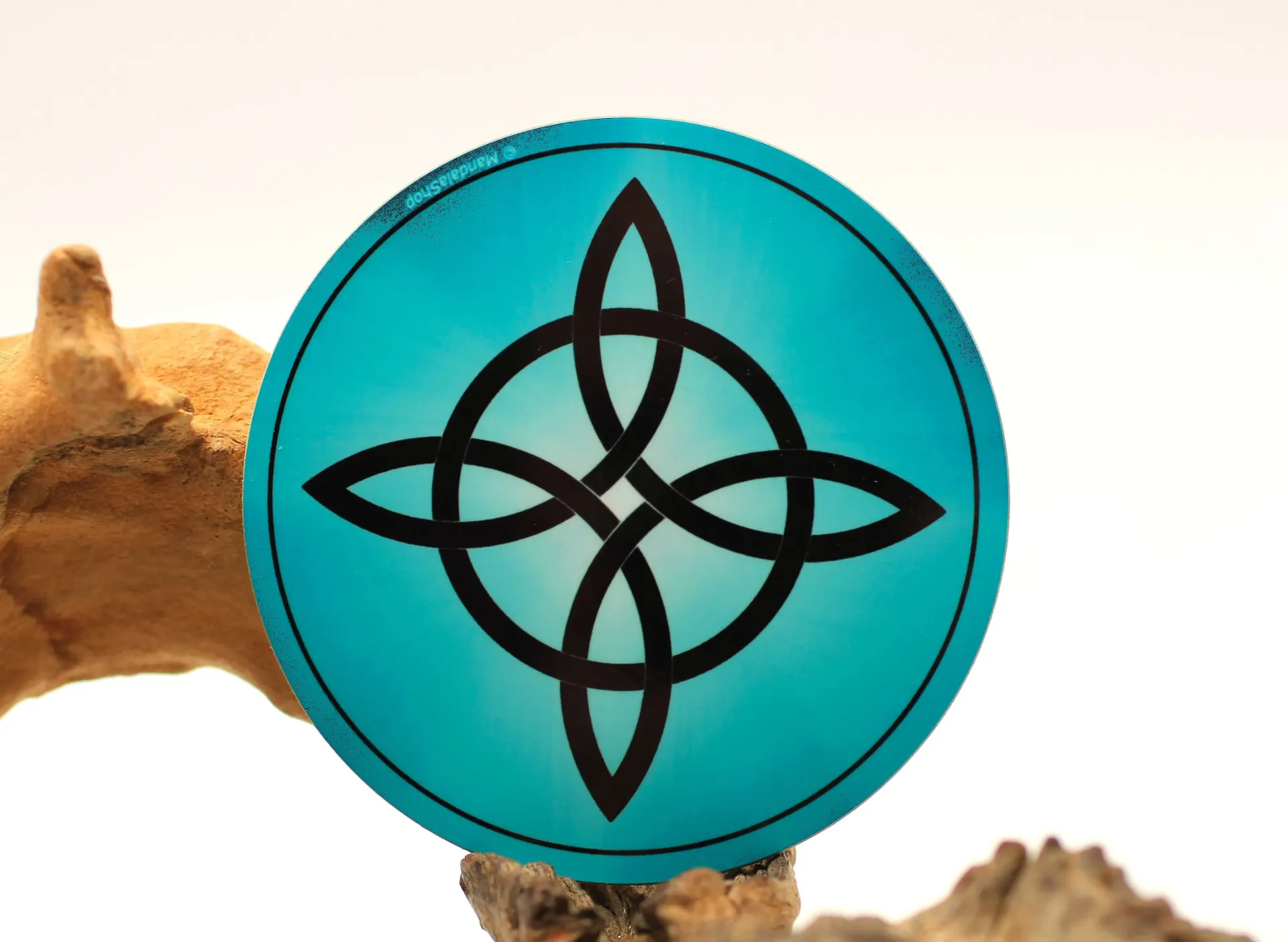 Disque harmonisant en bois Nœud de sorcière couleur Turquoise