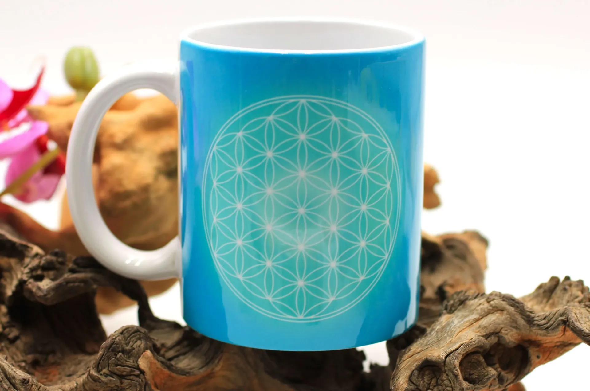Mug "Fleur de vie turquoise"