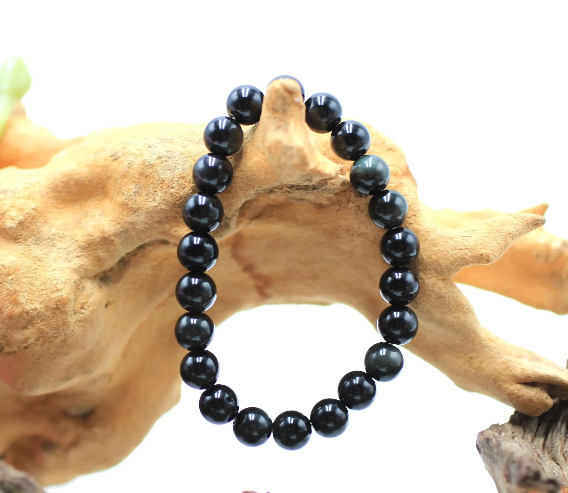 Bracelet en perles 8mm en Obsidienne œil céleste