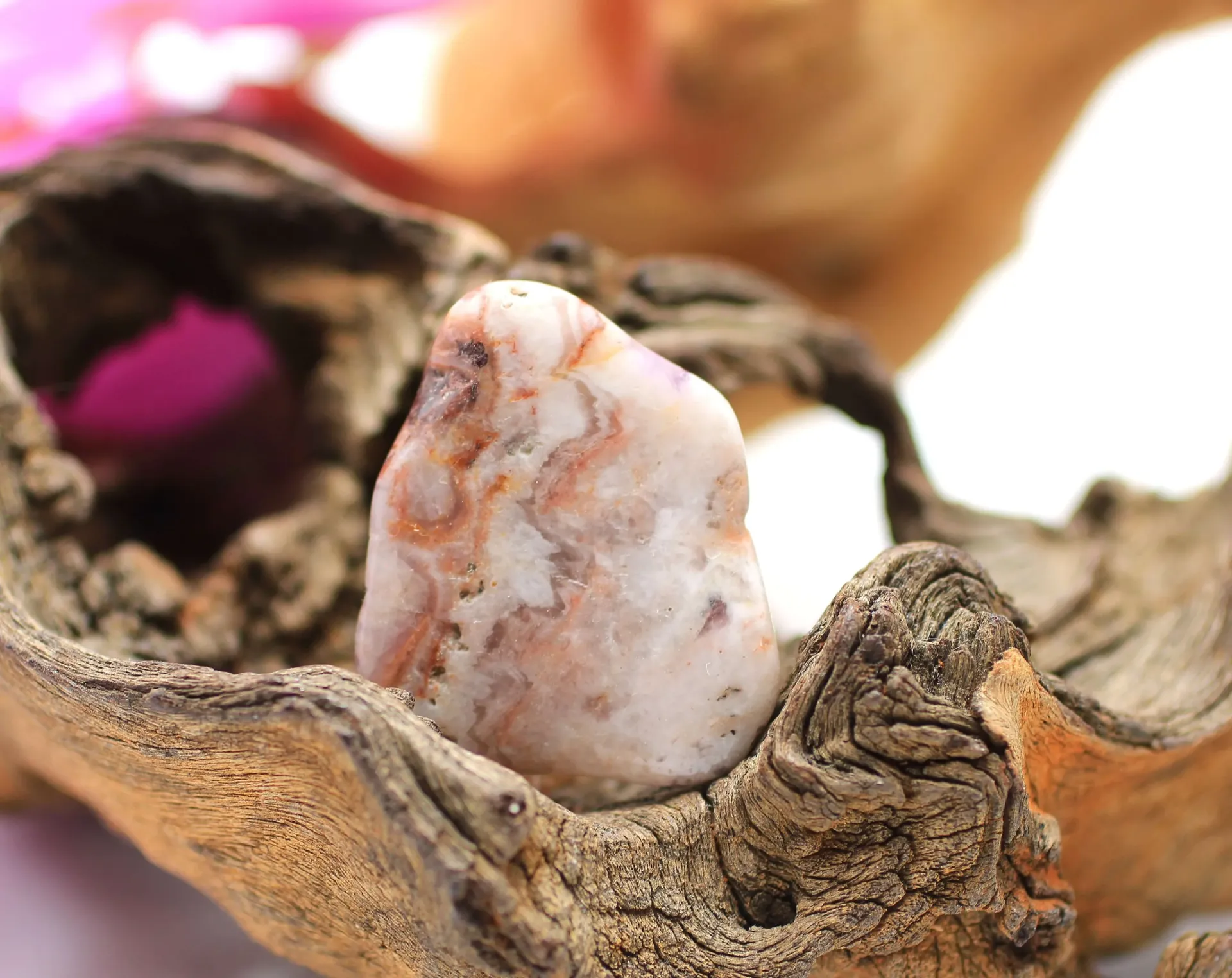 Améthyste et Agate crazy lace roulée