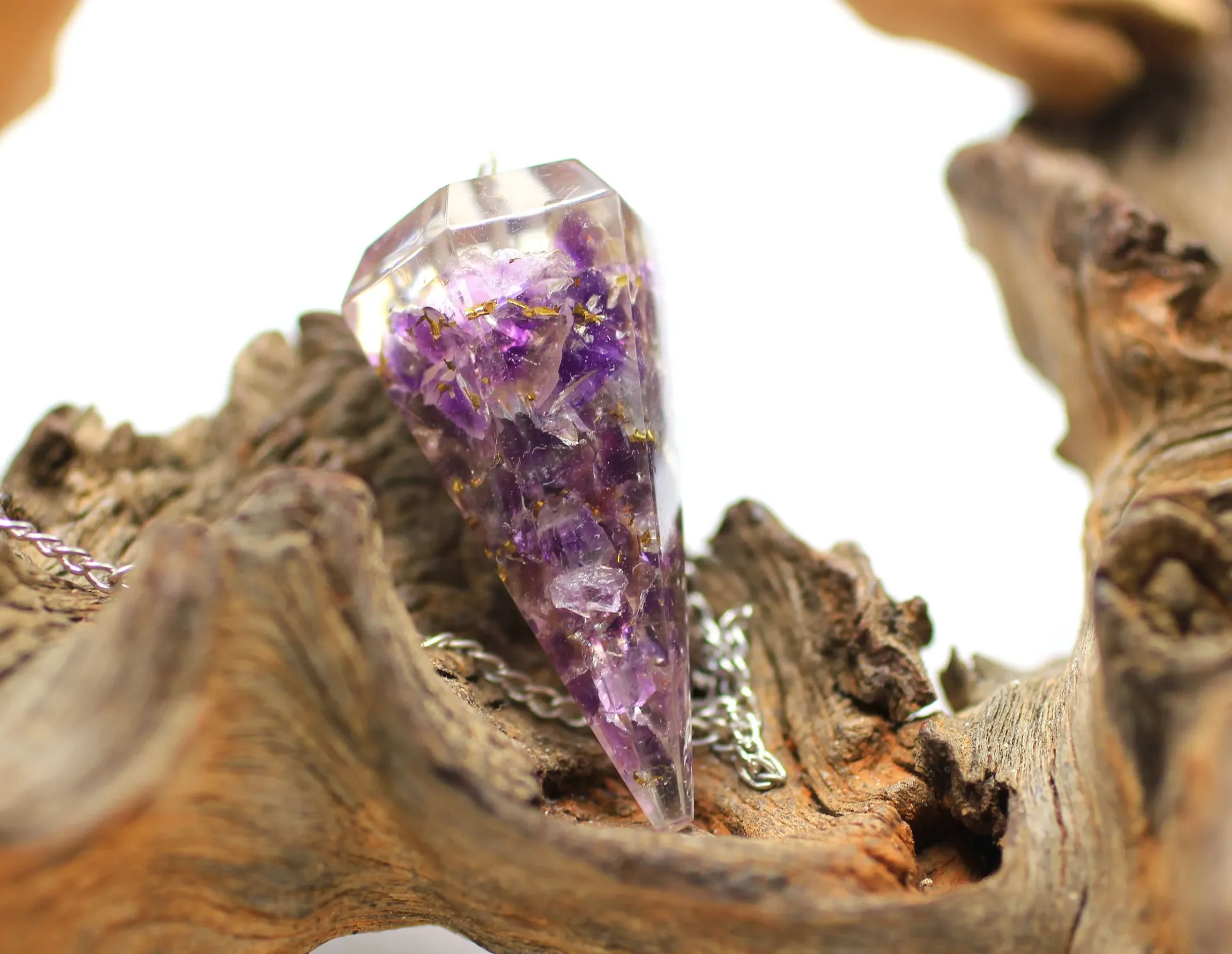 Pendule en Orgonite et Améthyste