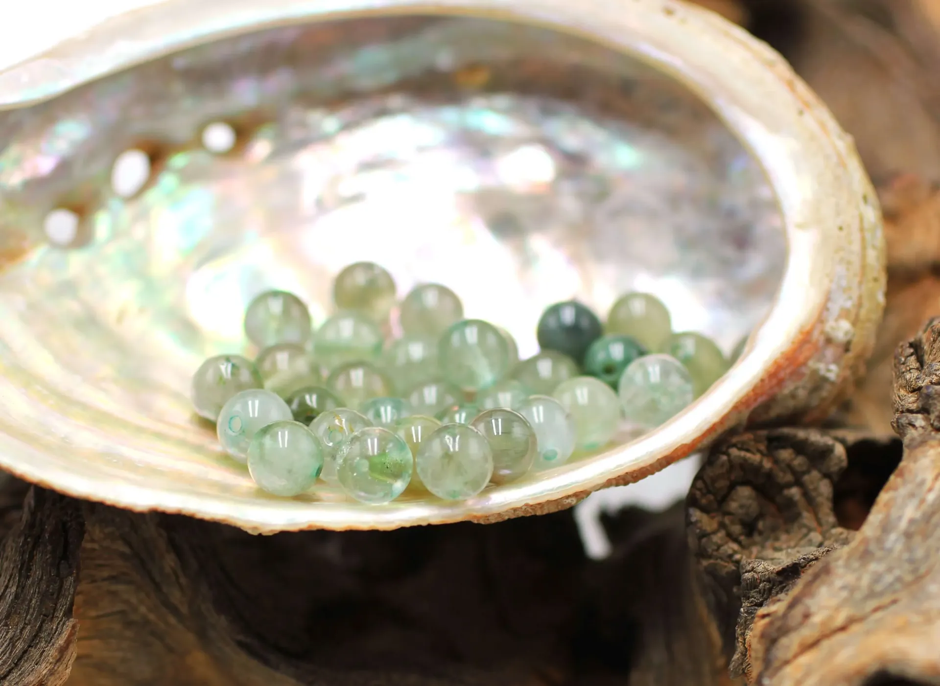 Perle 6mm en Quartz vert