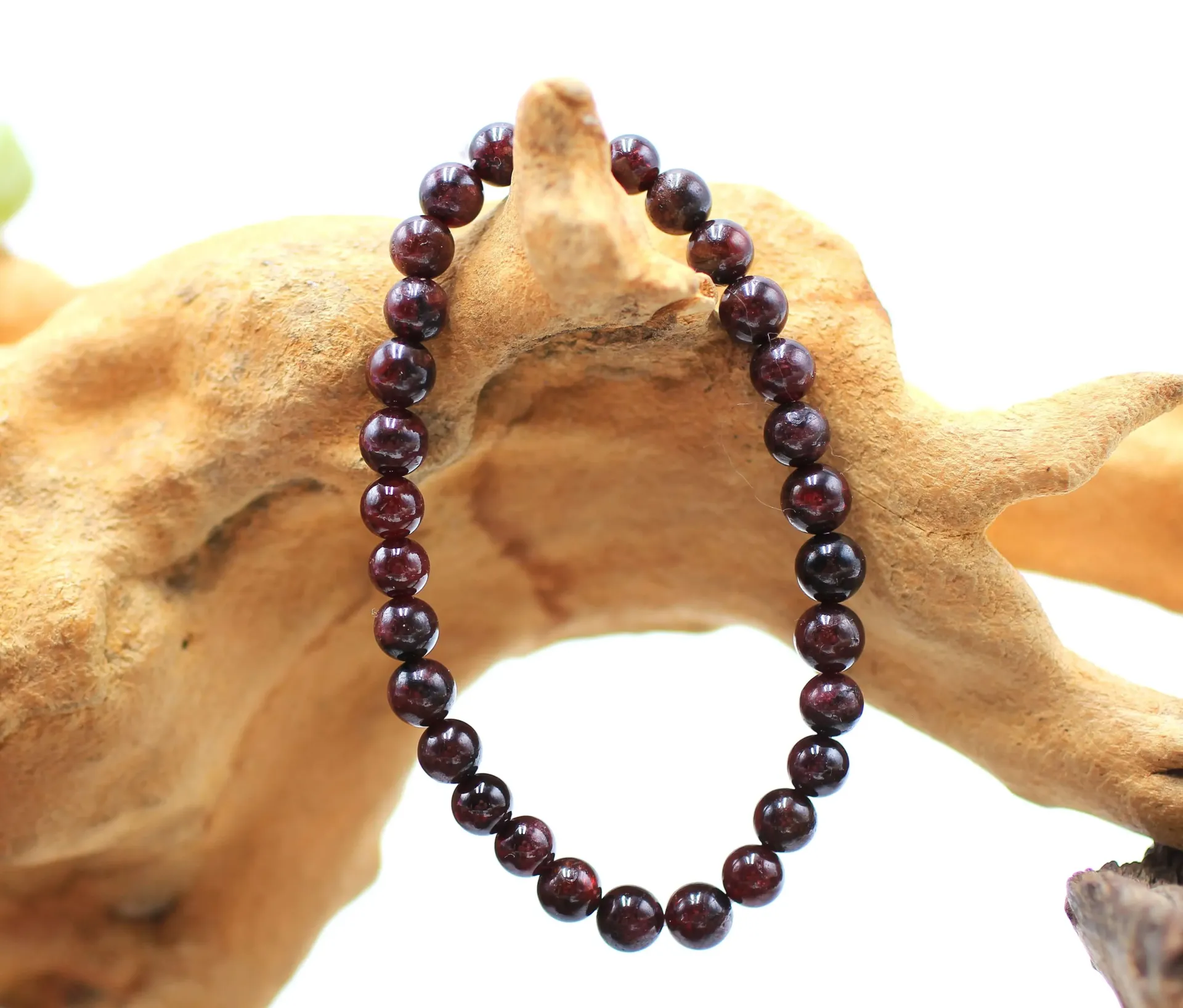 Bracelet en perles 6mm en Grenat almandin