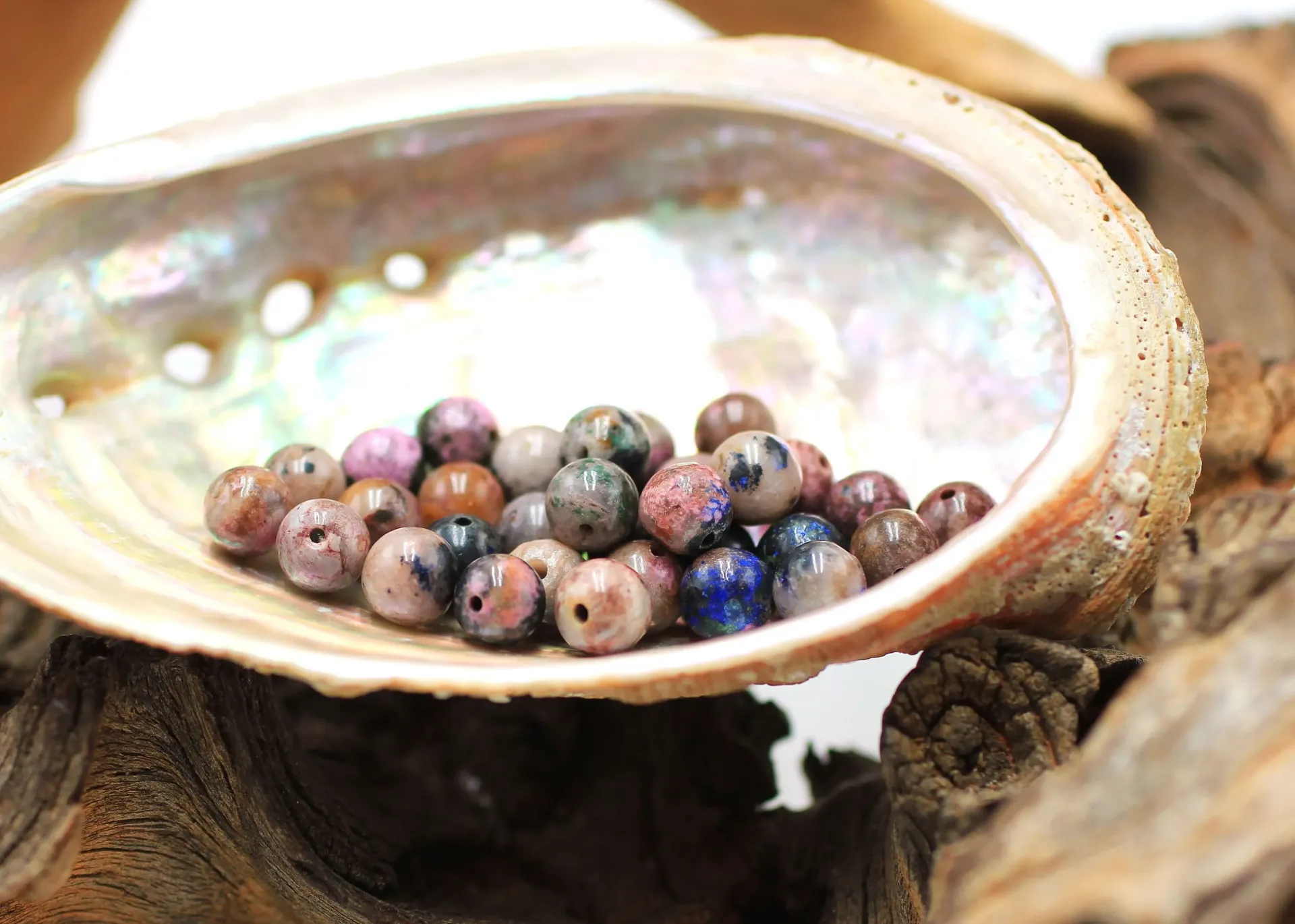 Perle 6mm en Cobalto-calcite