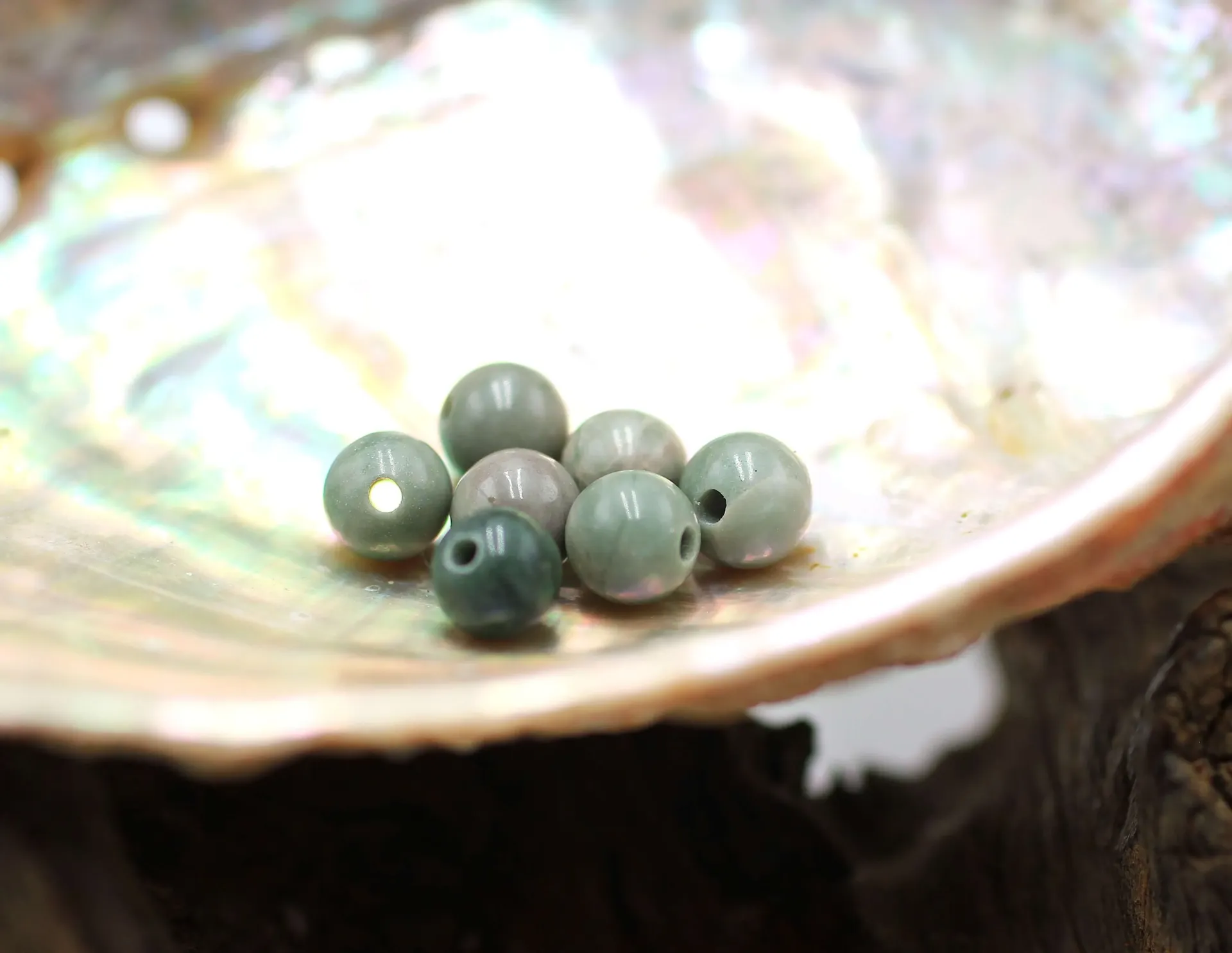 Perle 6mm en Jaspe vert