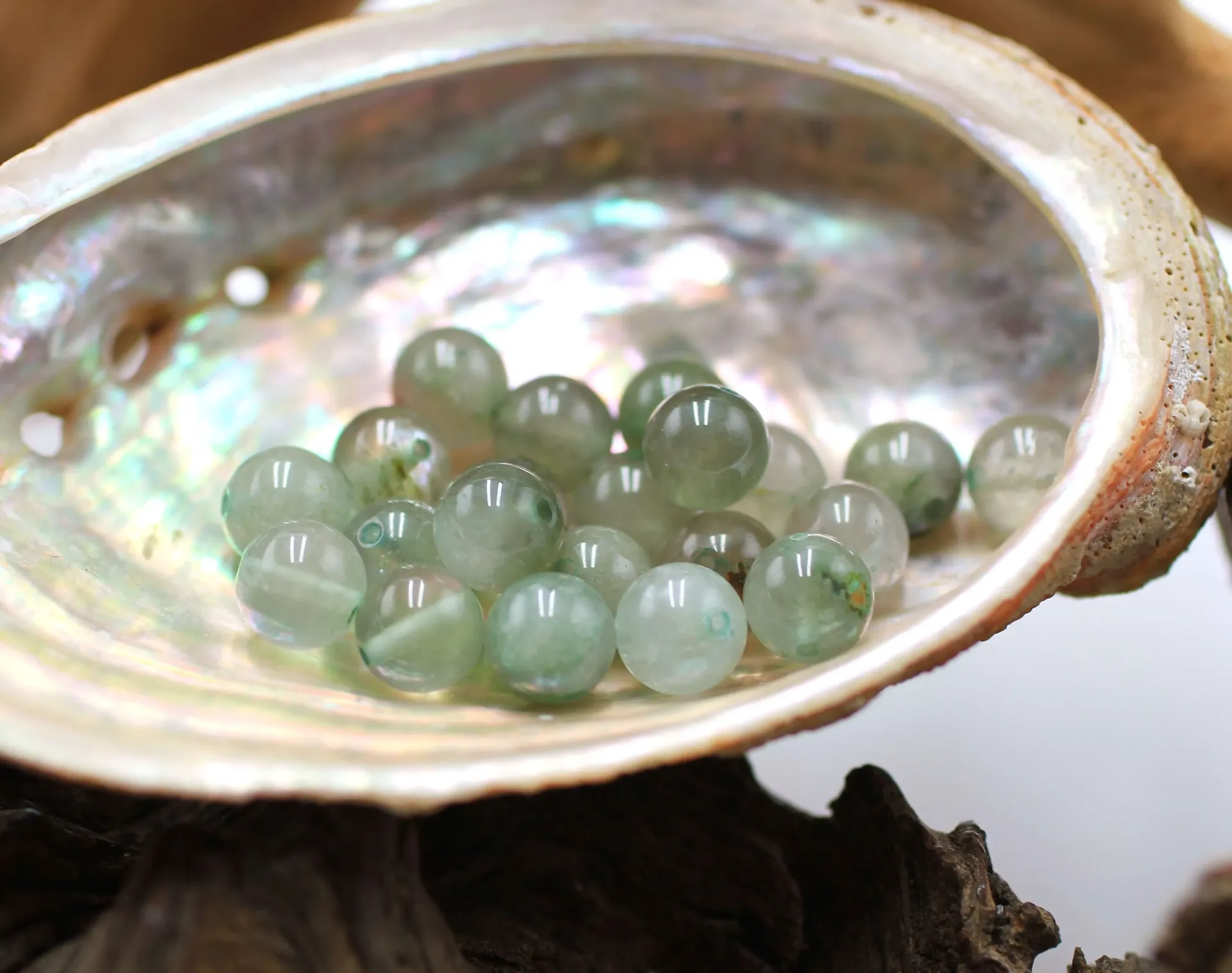 Perle 8mm en Quartz vert