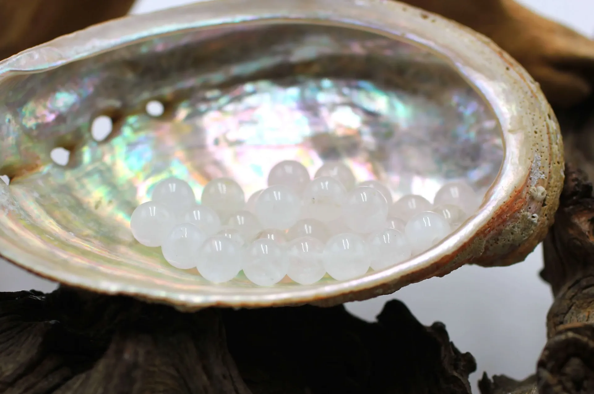 Perle 6mm en Agate blanche