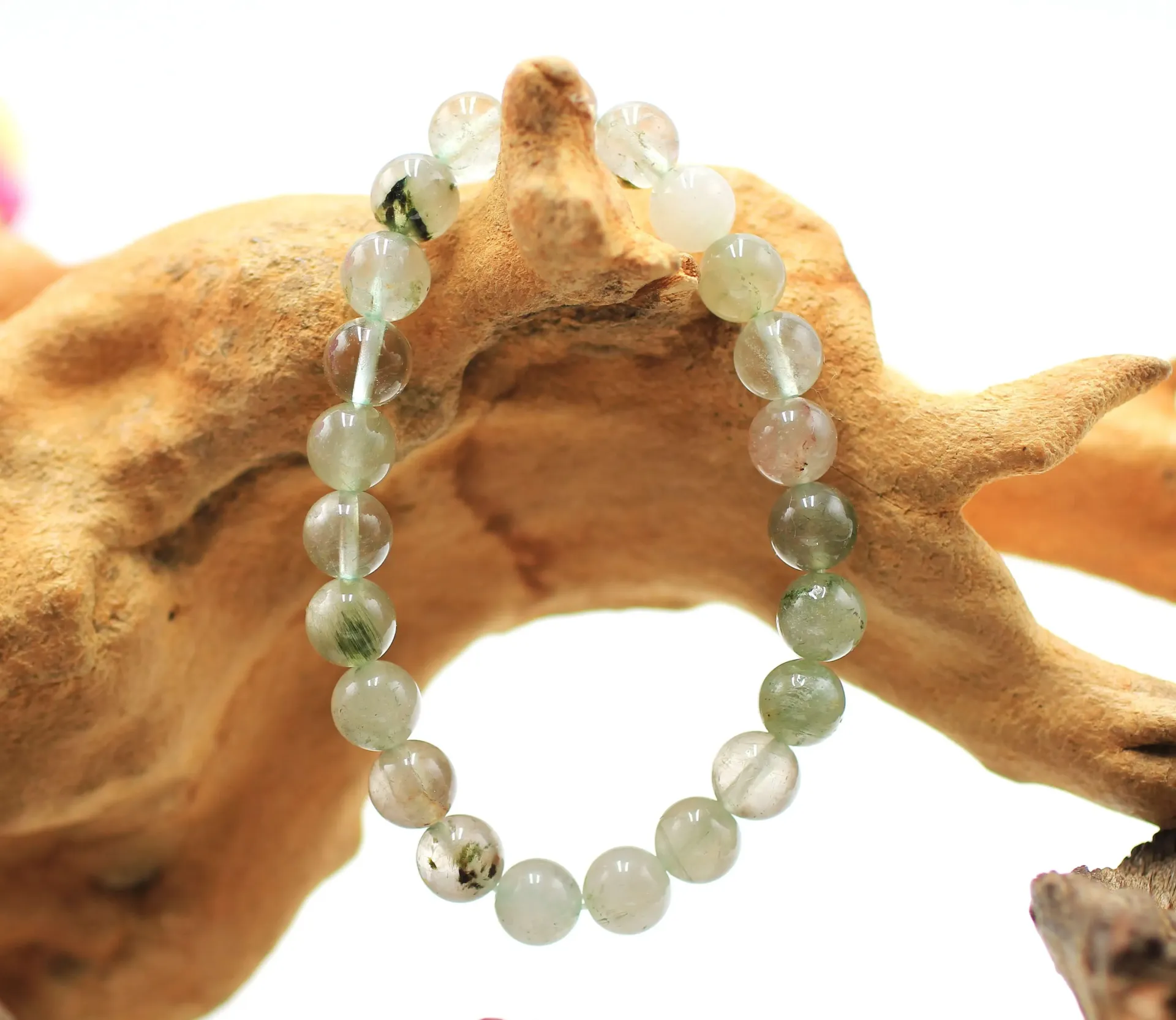 Bracelet en perles 8mm en Quartz vert