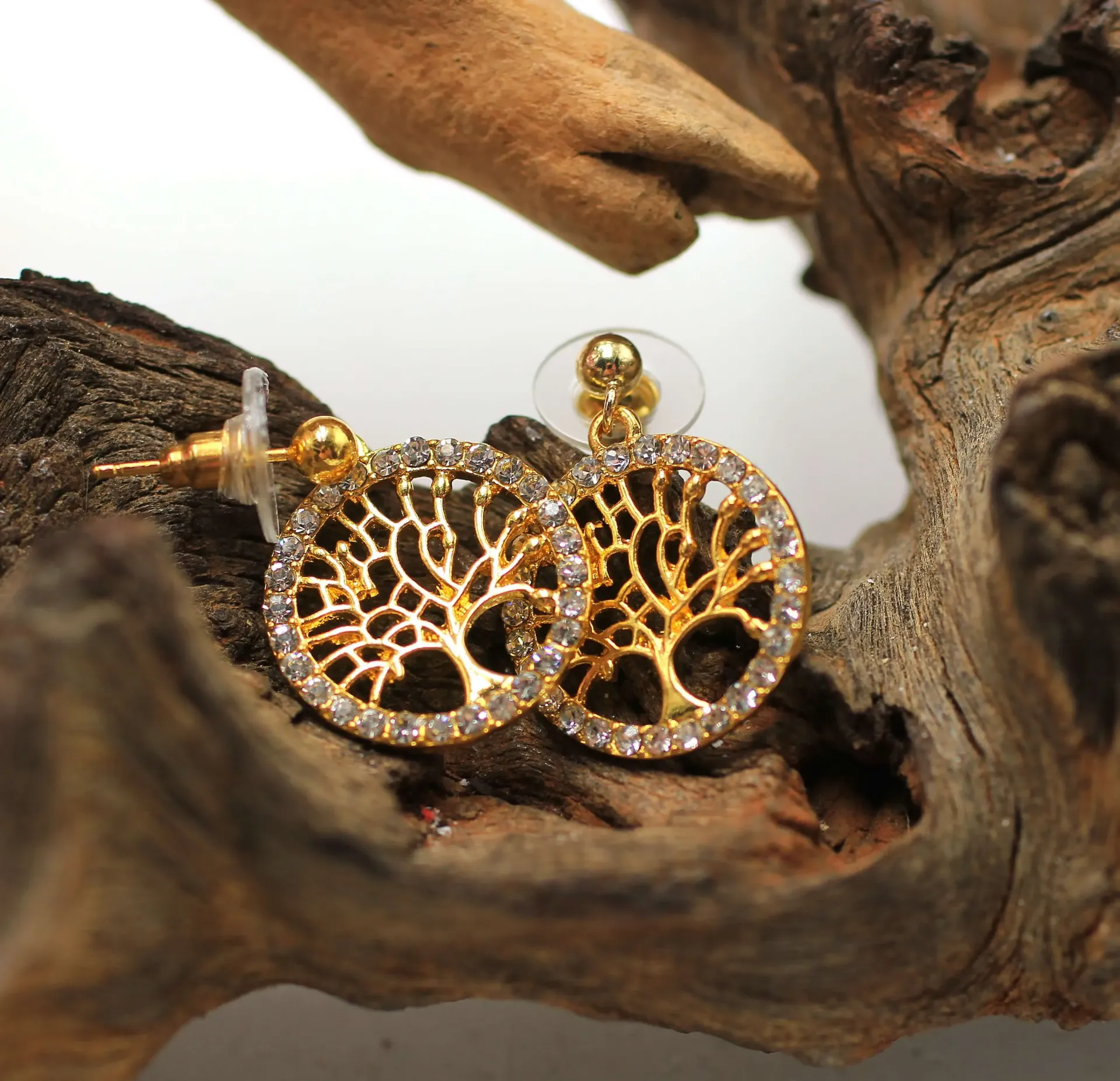 Boucles d'oreille en Laiton et Arbre de vie