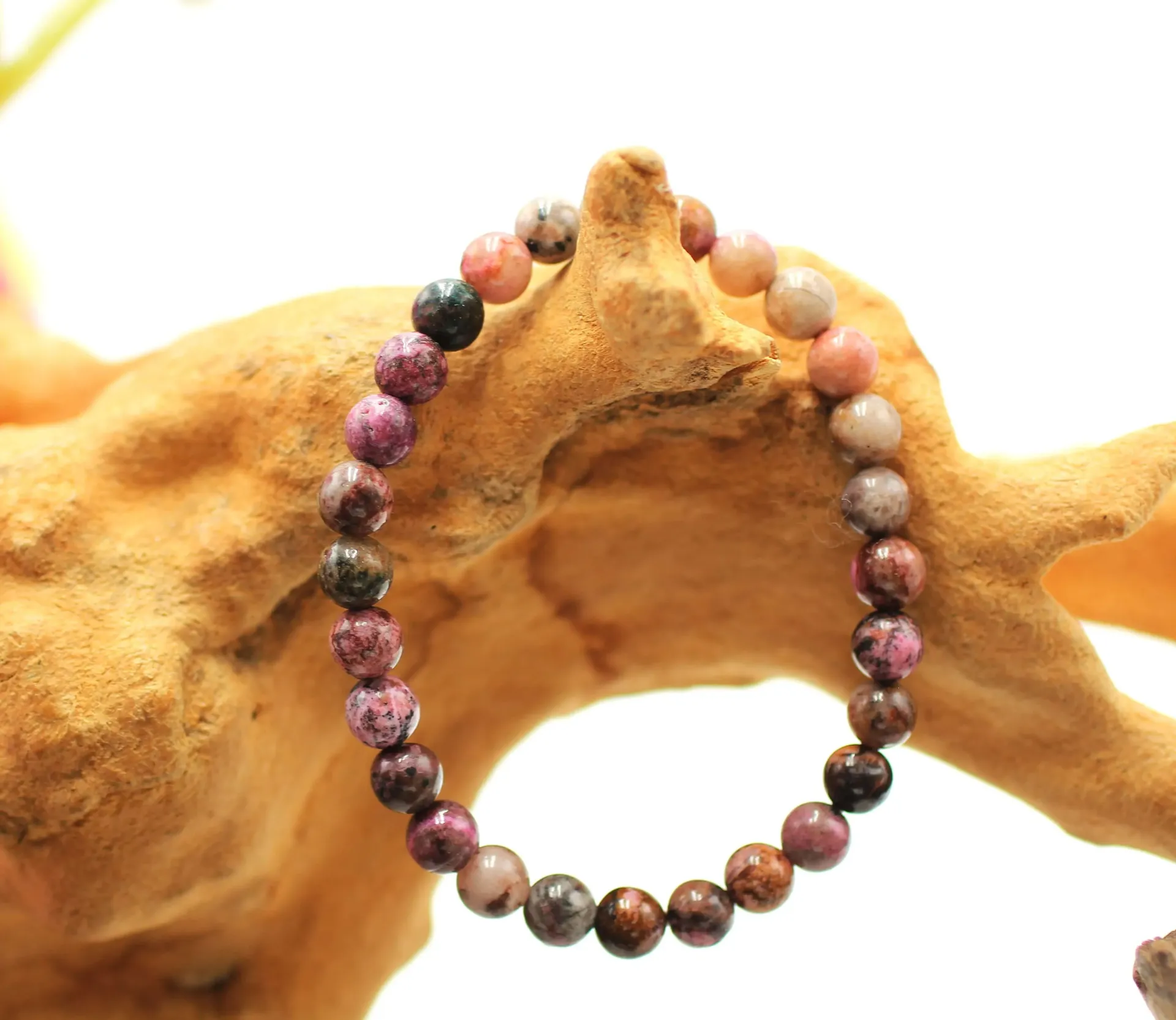 Bracelet en perles 6mm en Cobalto-calcite