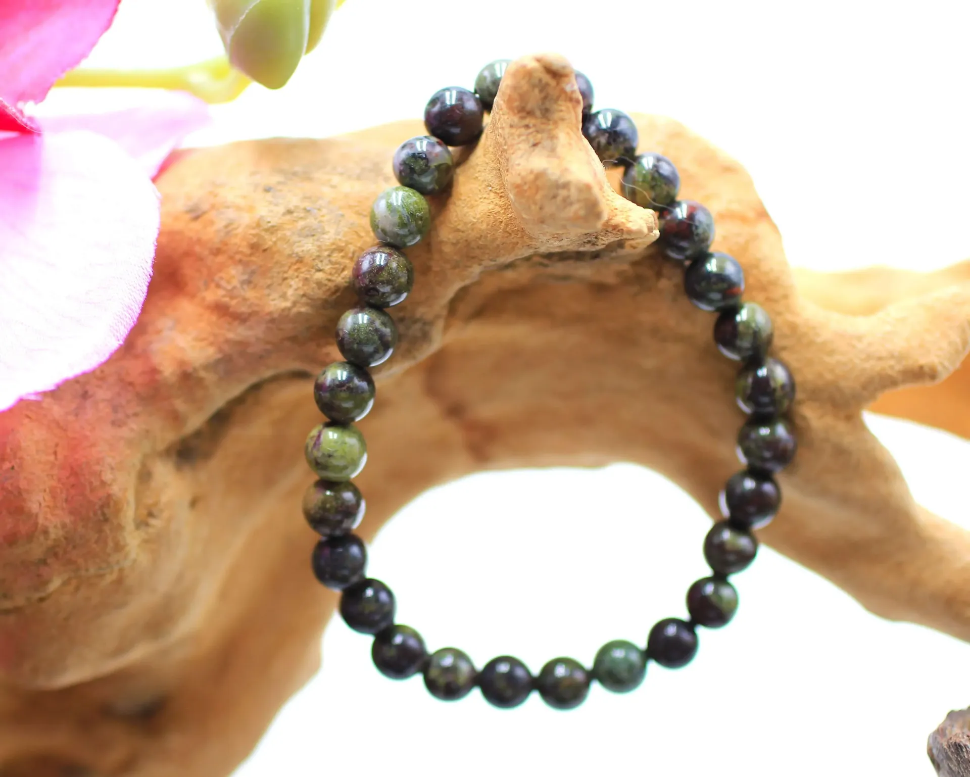 Bracelet en perles 6mm en Jaspe Sang de Dragon