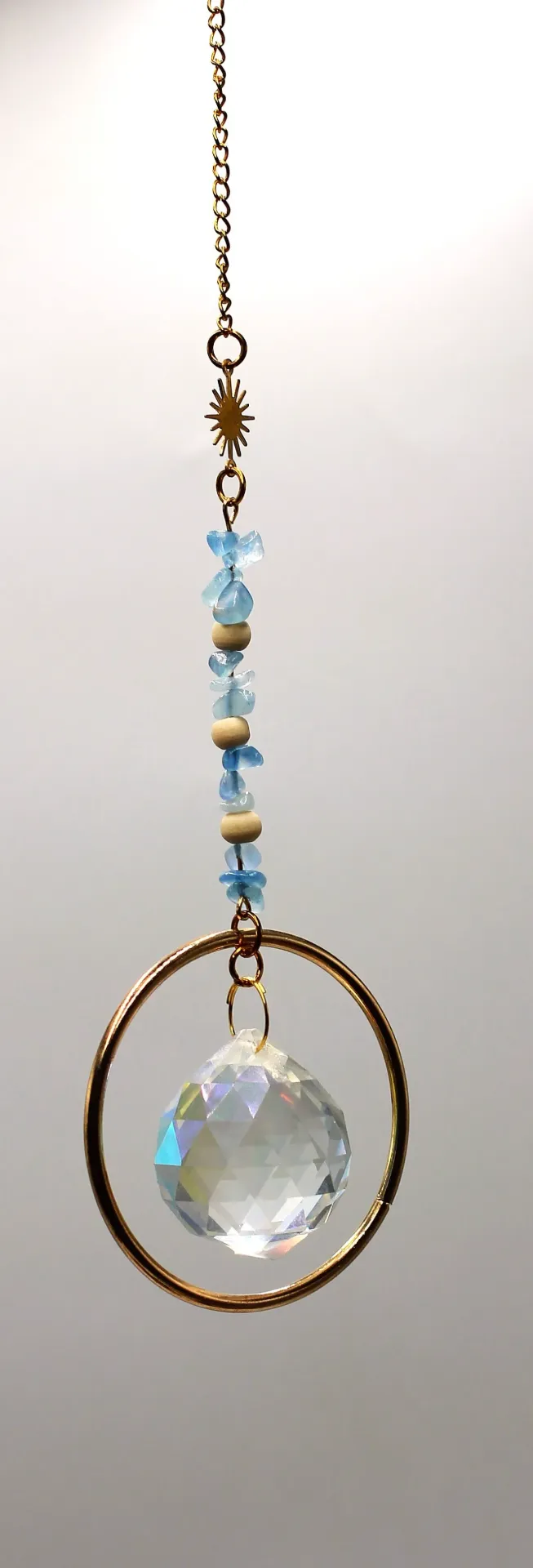 Attrape Soleil Cercle doré et Aigue-marine