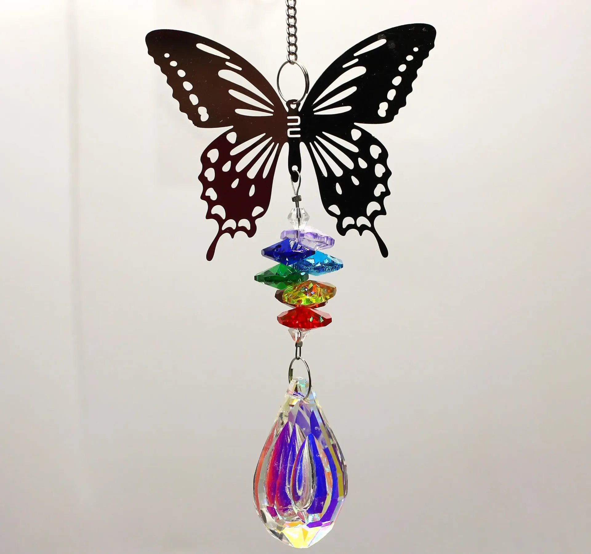 Attrape Soleil Papillon argenté et 7 chakras