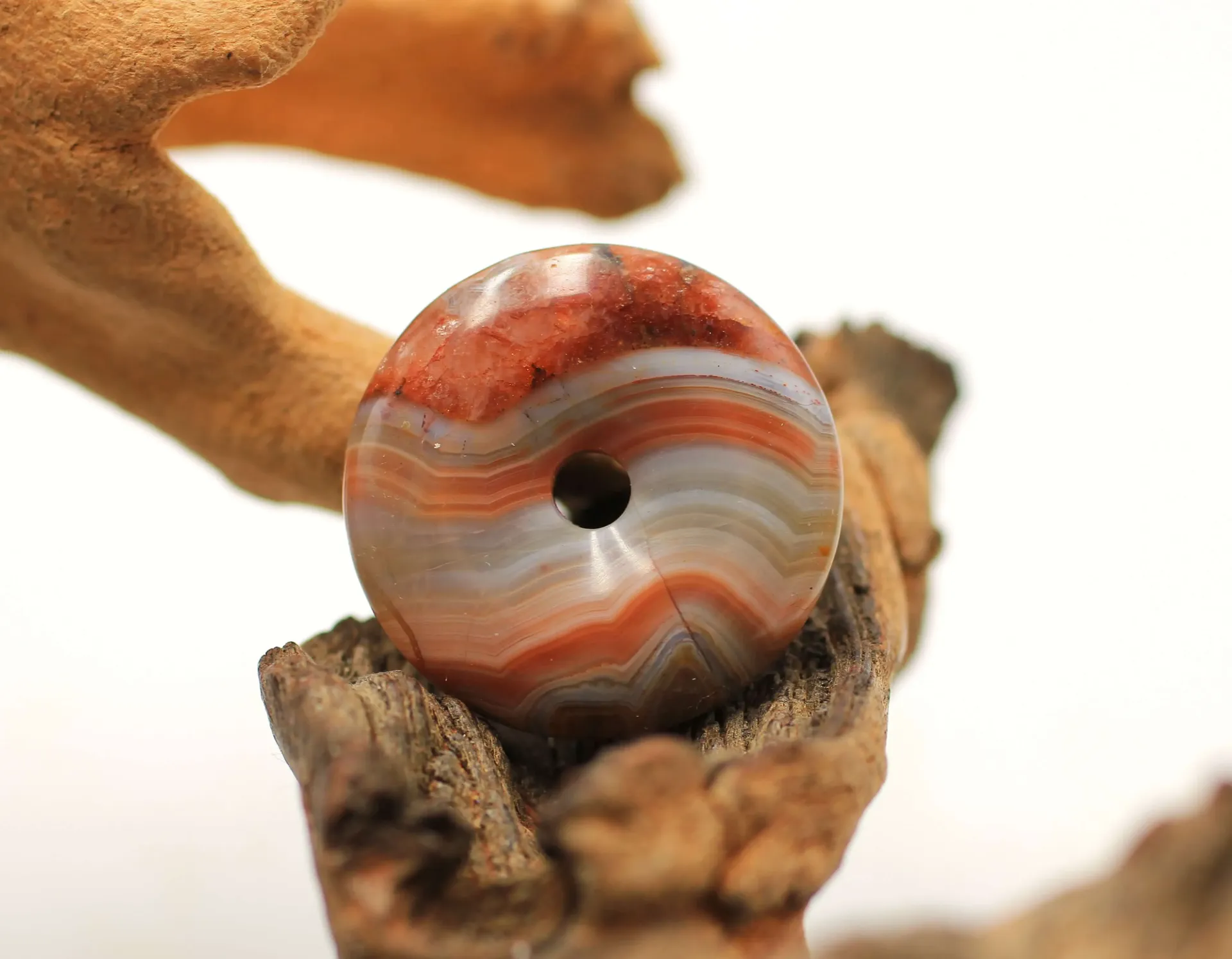 Pendentif donut en Améthyste et Agate crazy lace