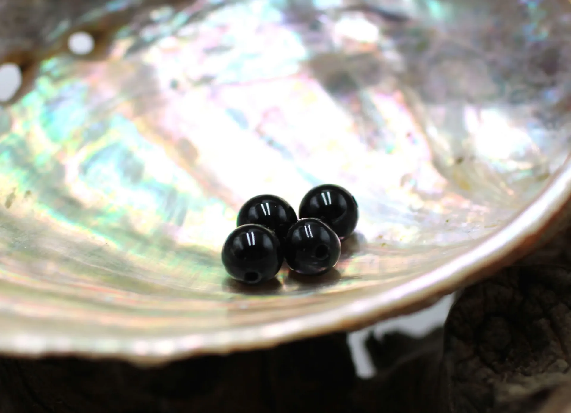 Perle 6mm en Onyx noir