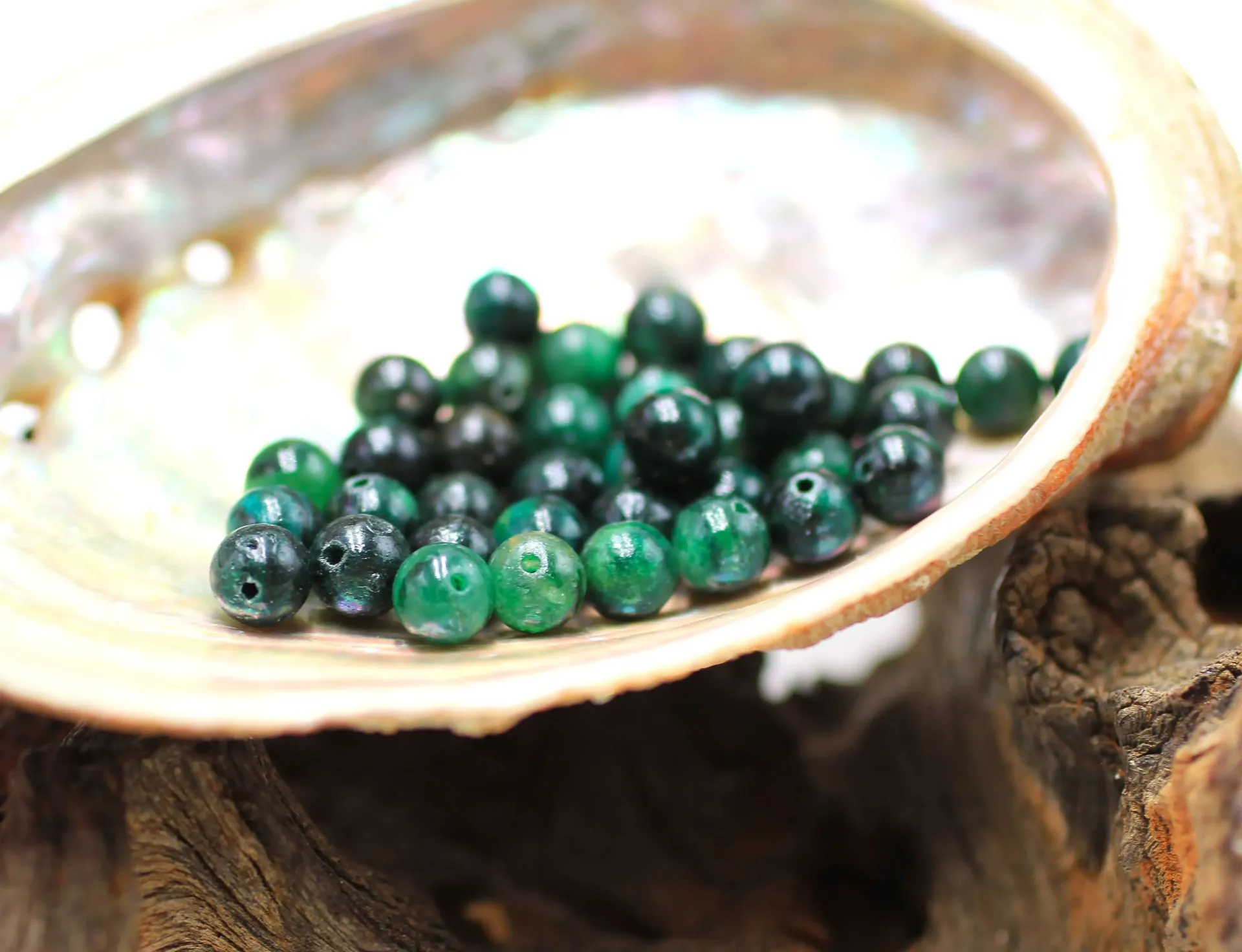 Perle 6mm en Mica vert