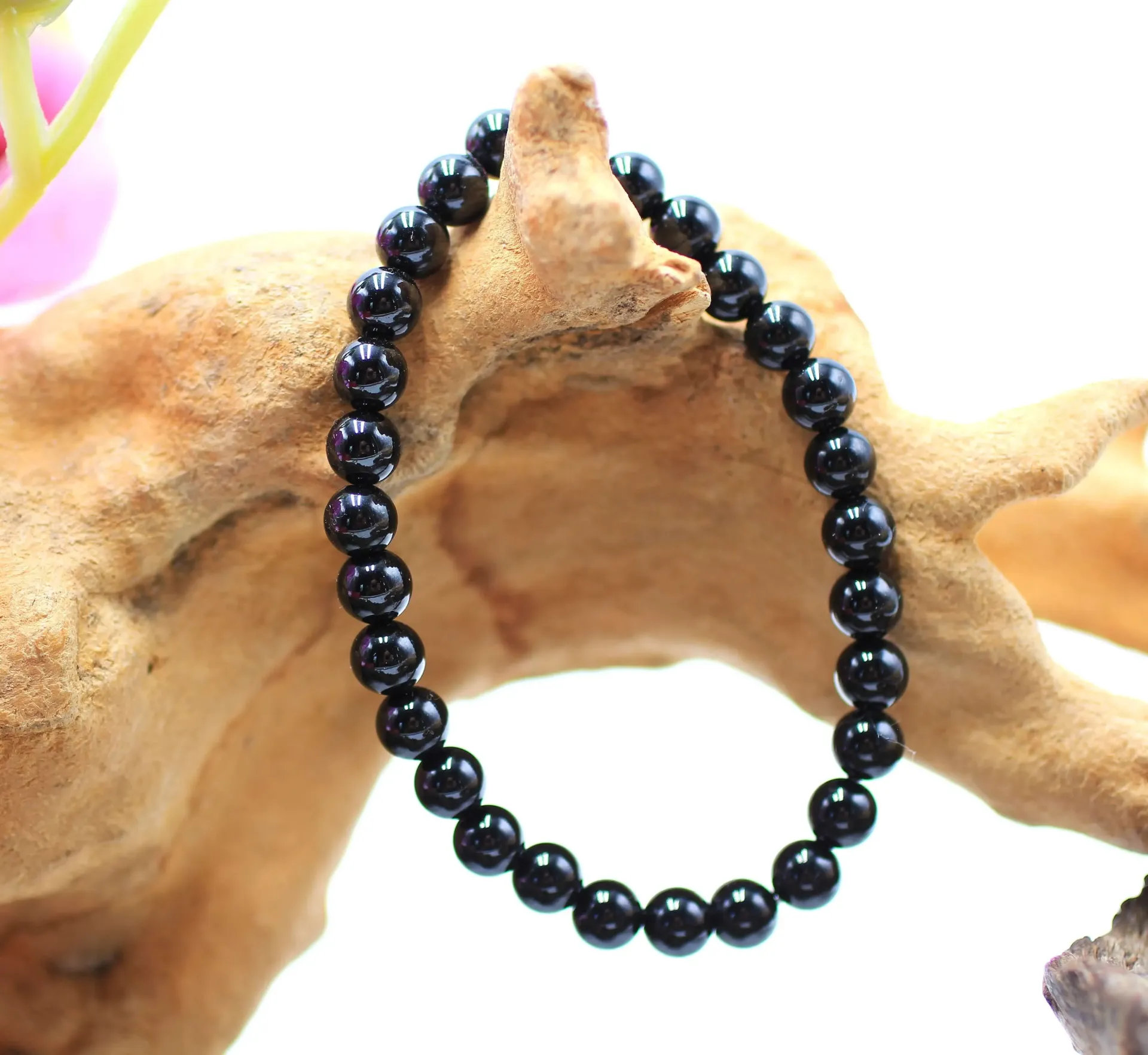 Bracelet en perles 6mm en Spinelle noire