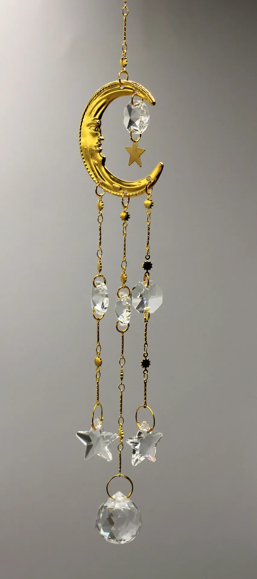 Attrape Soleil doré Croissant de lune et Etoiles