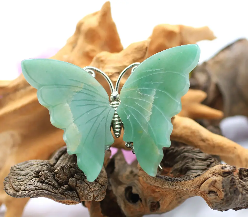 Papillon en Aventurine verte