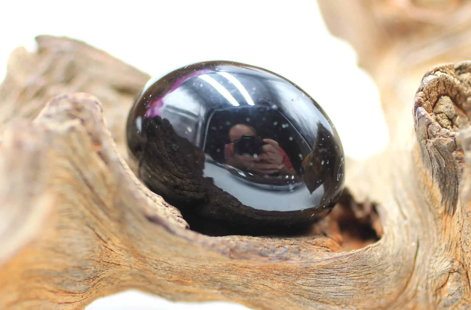 Pendentif perroquet en Obsidienne noire