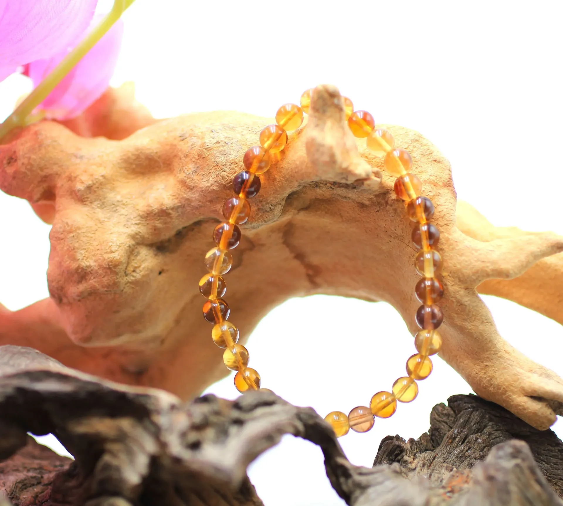 Bracelet en perles 6mm en Tourmaline jaune (Tsilaisite)