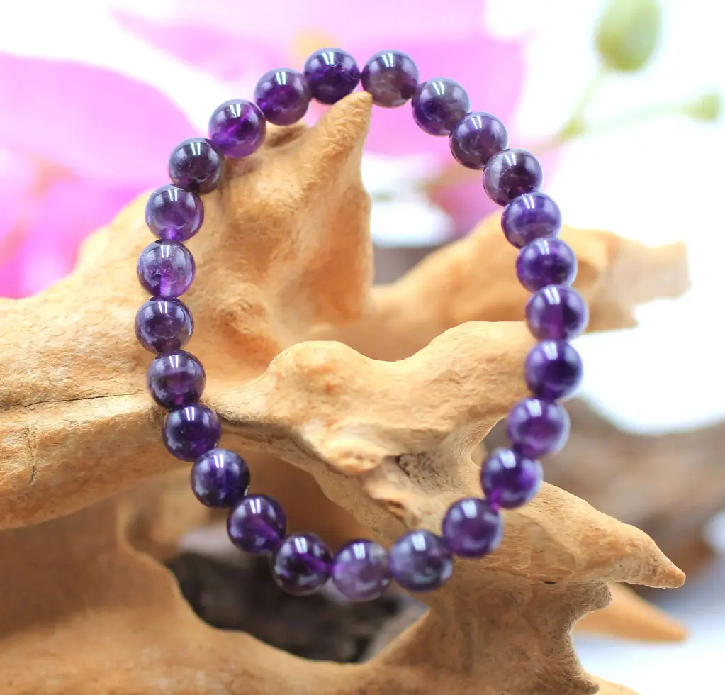 Bracelet en perles 8mm en Améthyste