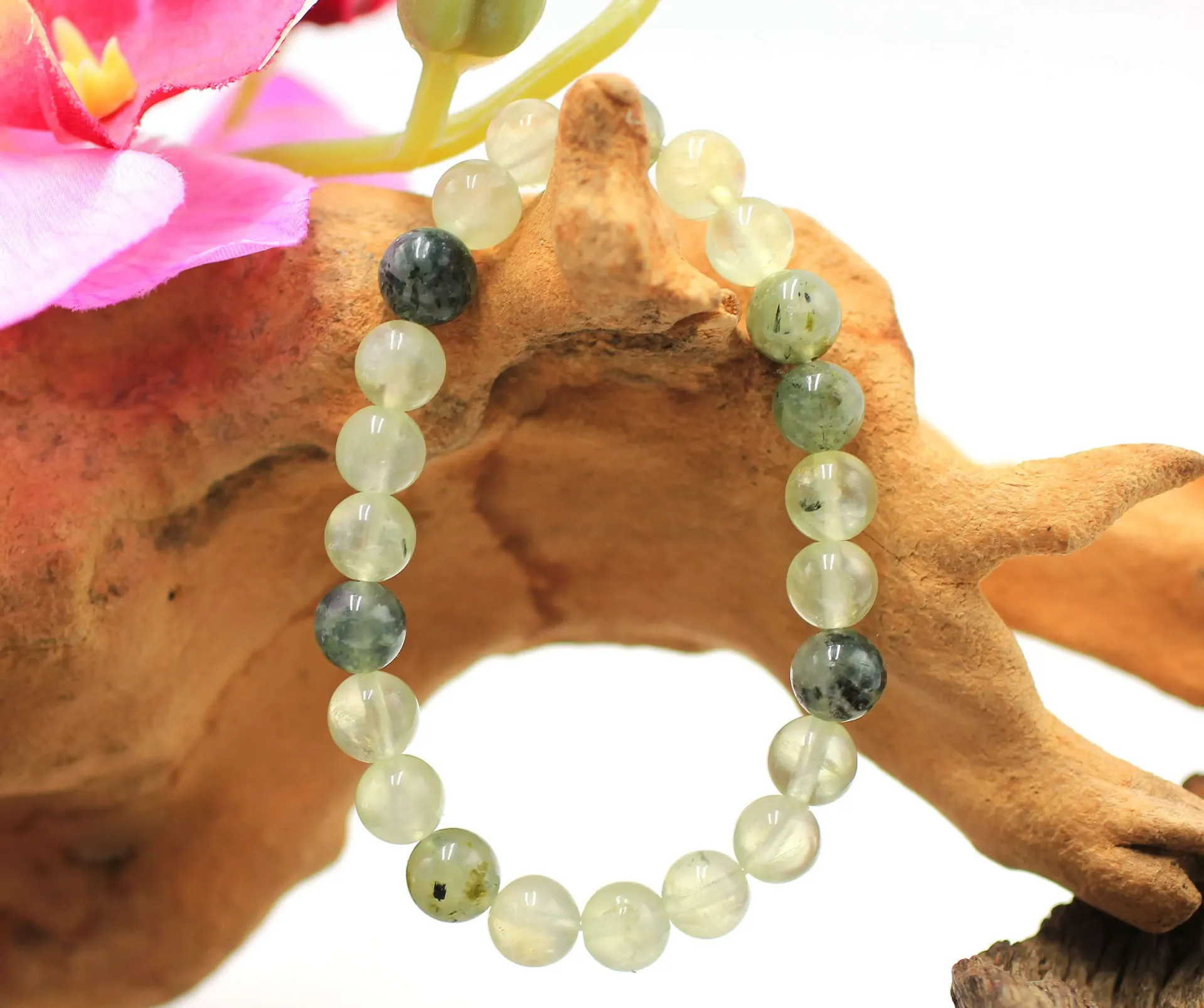 Bracelet en perles 8mm en Préhnite
